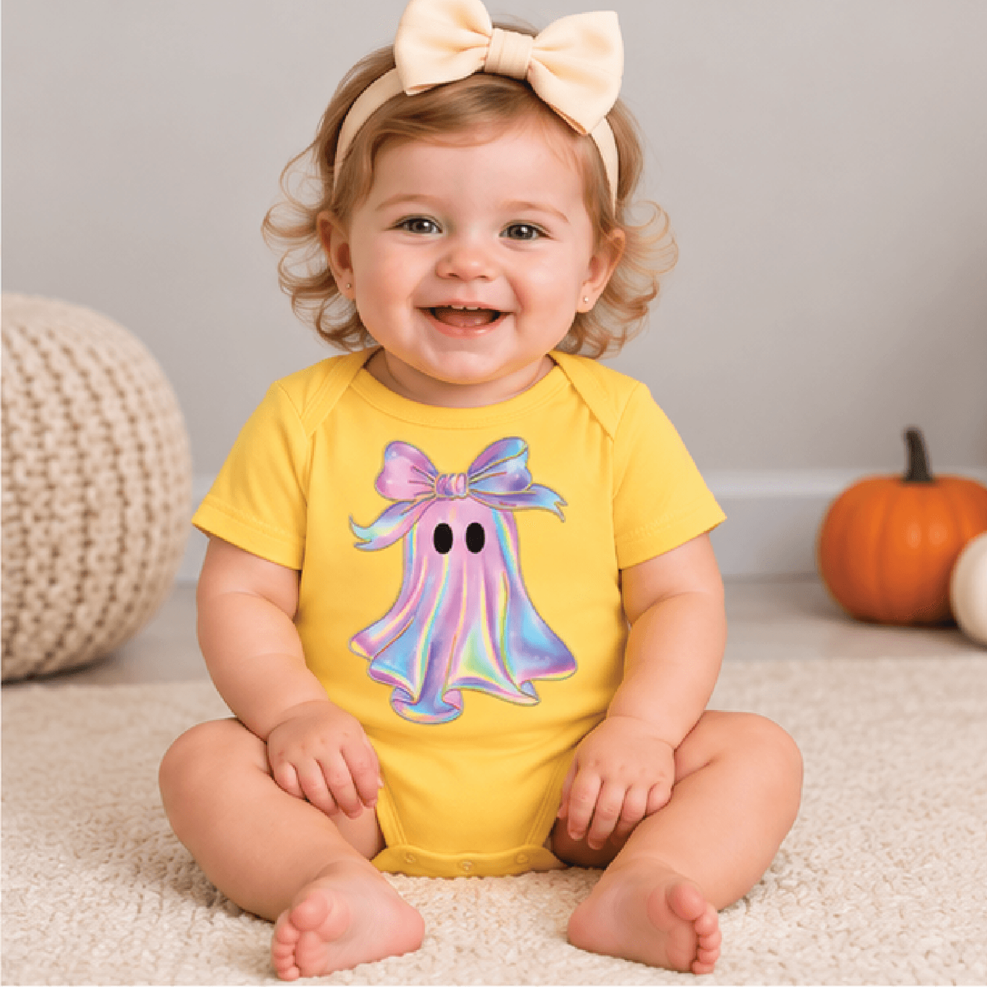 cute ghost halloween girls t-shirt, spooky coquette toddler tee, girly ghost kids shirt, halloween baby romper