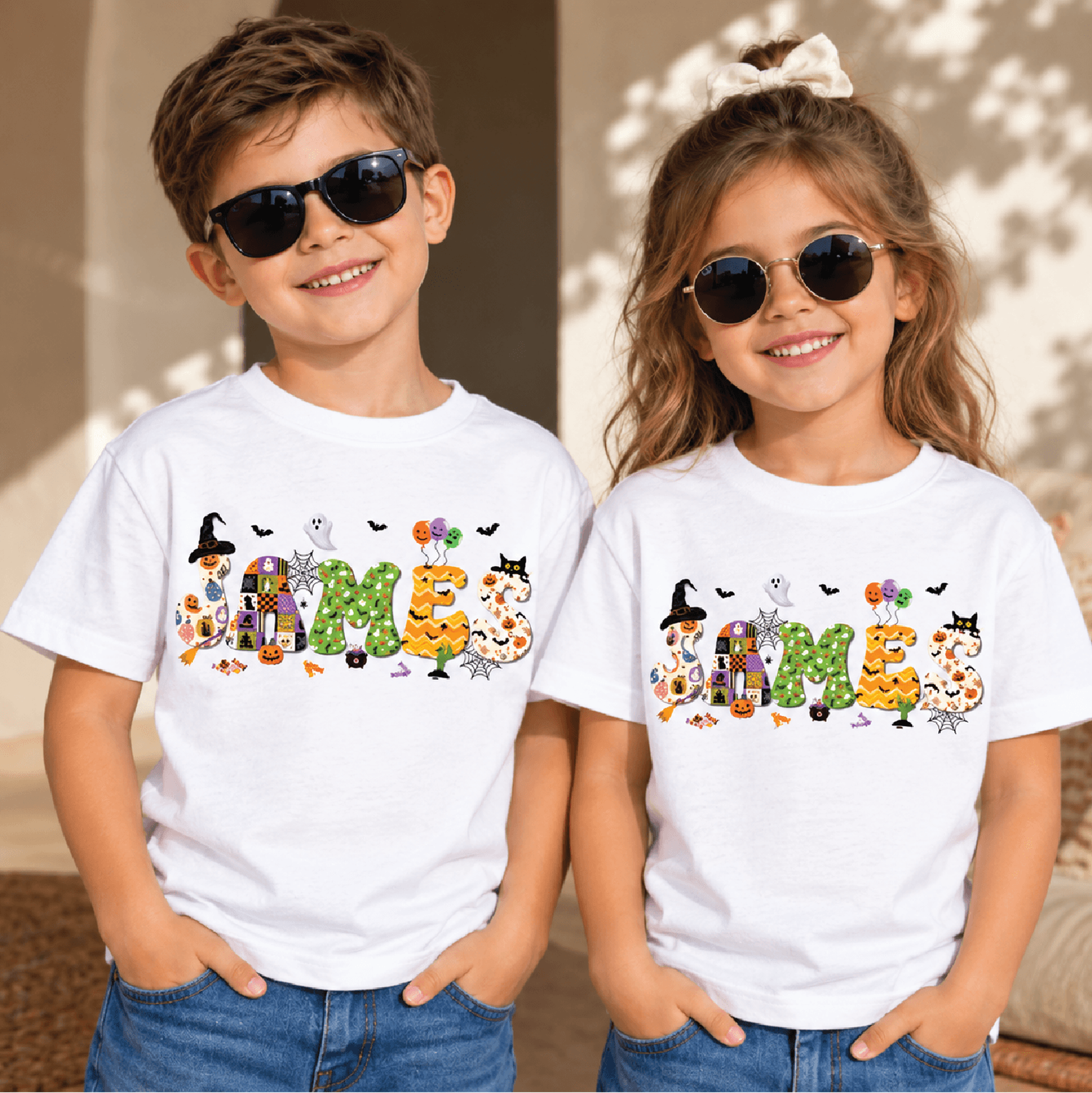 custom name spooky halloween kids t-shirt, personalized ghost toddler tee, trick or treat shirt, halloween baby romper