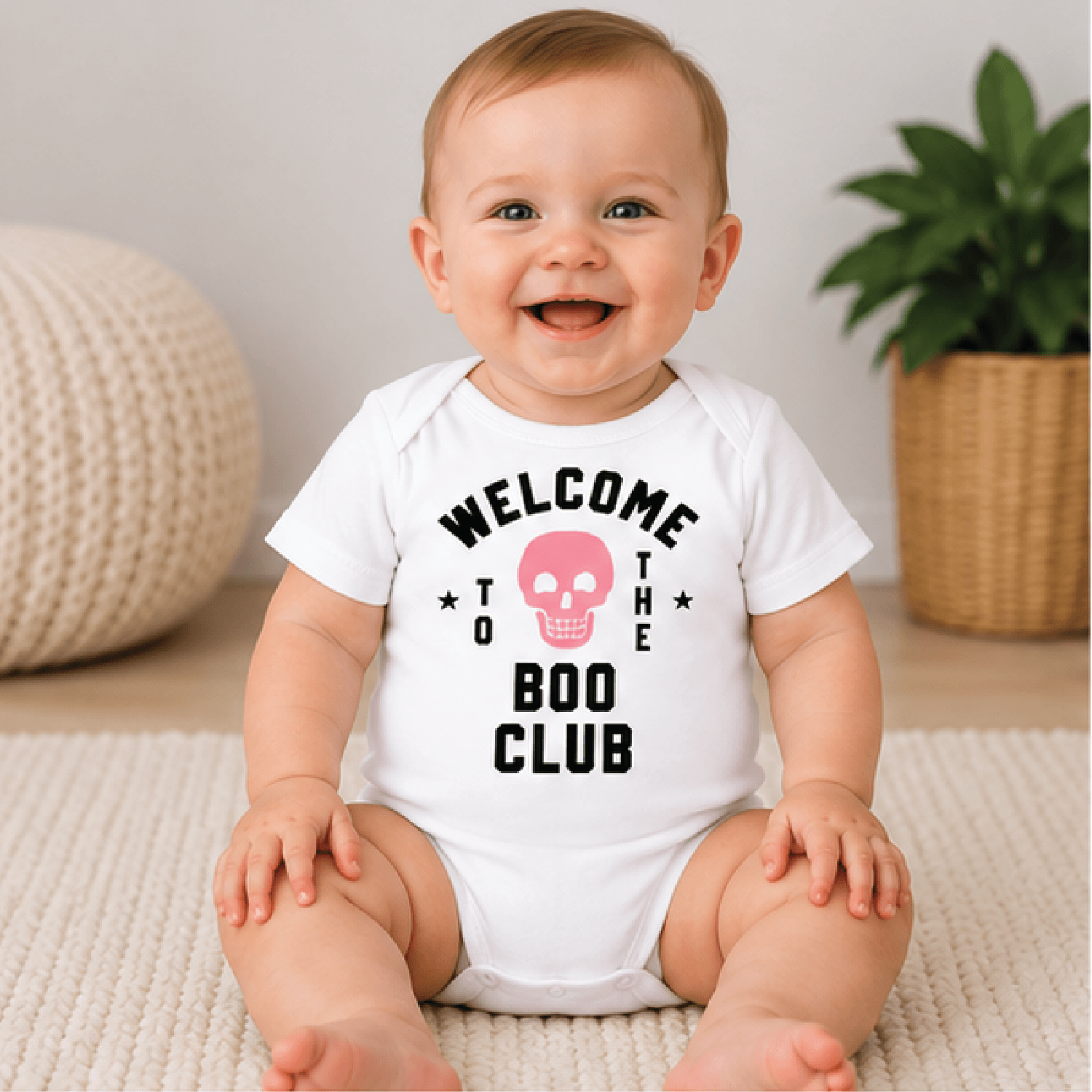 welcome to the boo club girls t-shirt, pink skull halloween toddler tee, cute spooky kids shirt, halloween baby romper