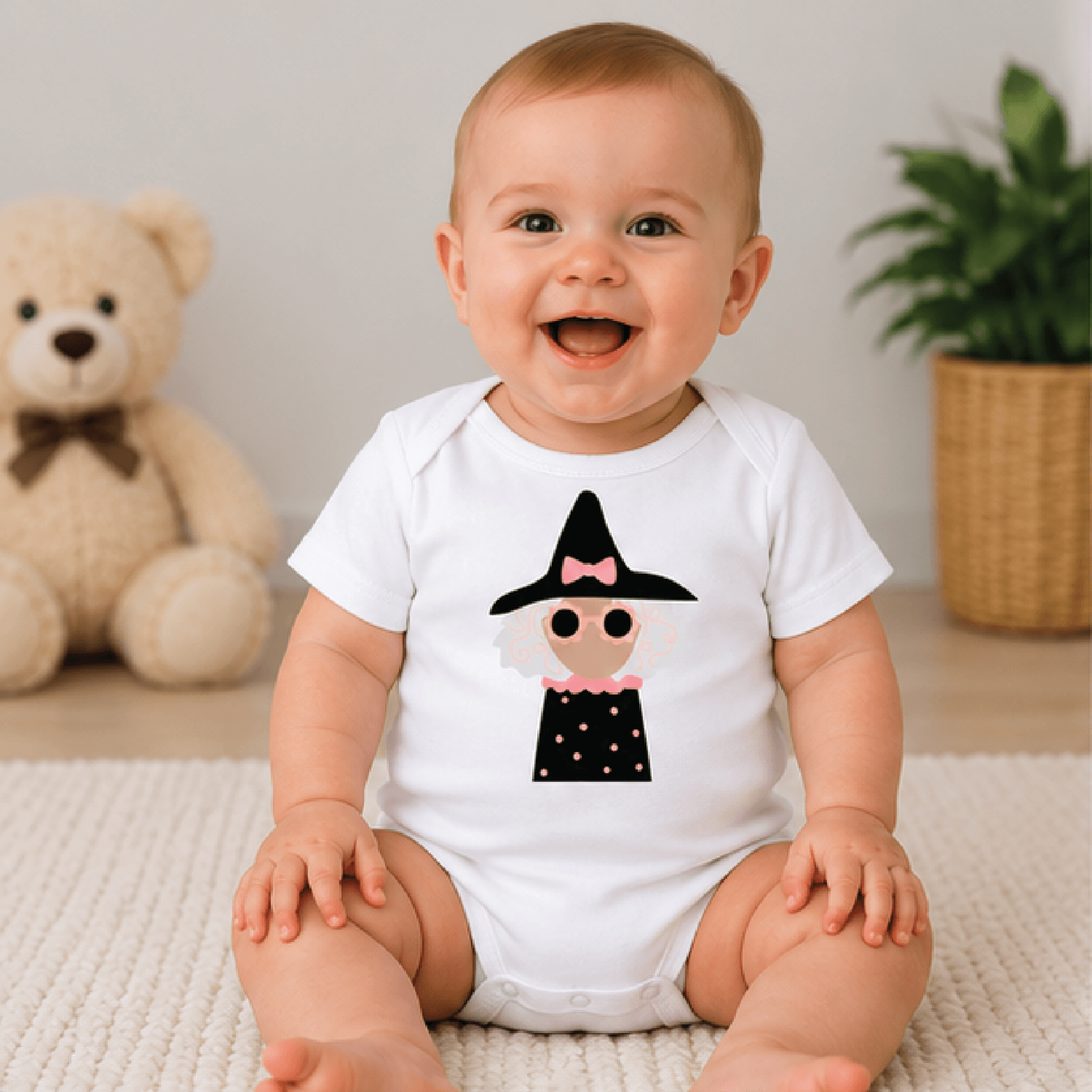 witchy girl halloween t-shirt, cute pink witch toddler tee, girly spooky season kids shirt, halloween baby romper