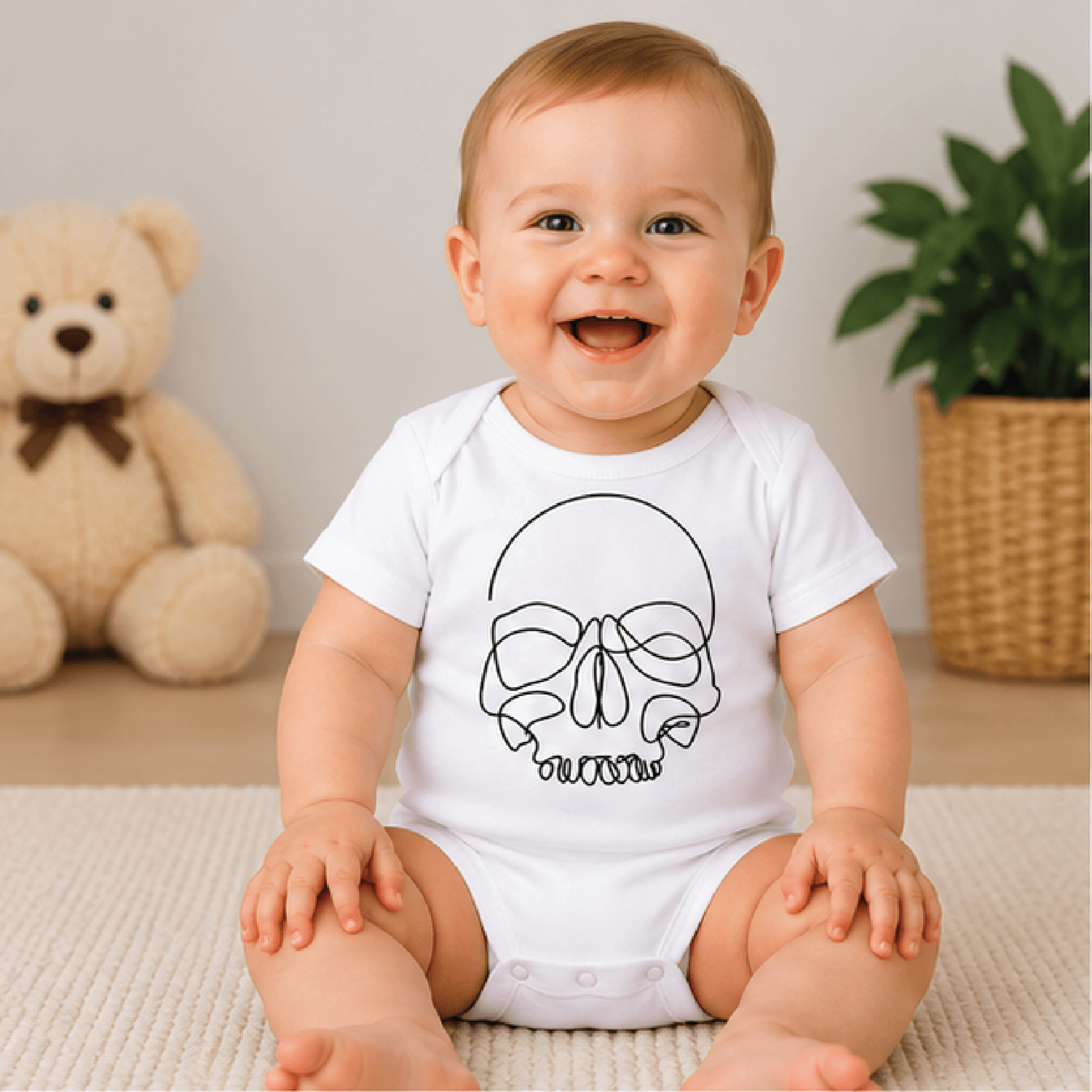 vintage skull halloween kids t-shirt, minimalist skull toddler tee, retro spooky boys shirt, halloween baby romper