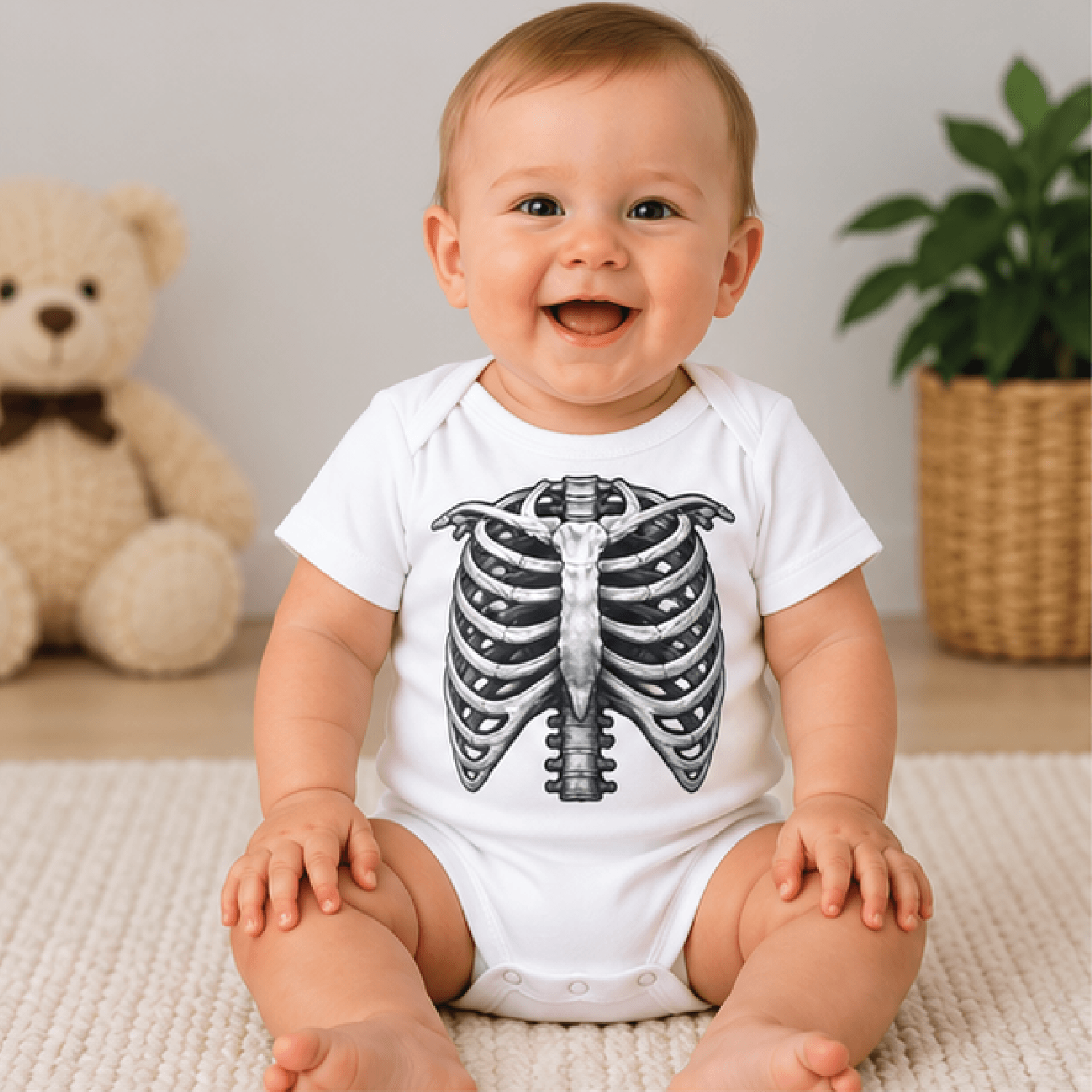 matching family skeleton halloween t-shirt, rib cage kids tee, spooky season family shirt, halloween baby romper