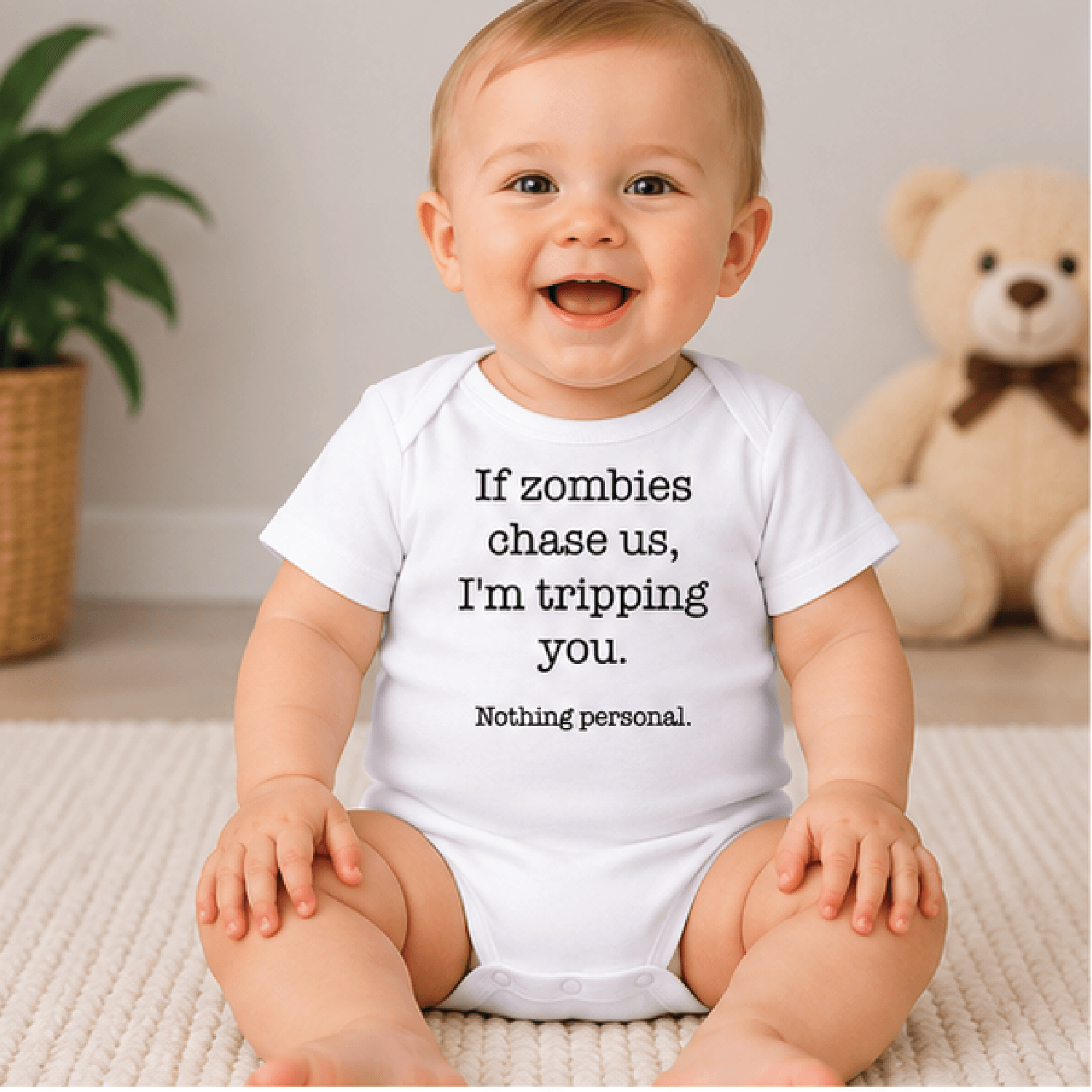 if zombies chase us kids halloween t-shirt, funny zombie toddler tee, matching sibling shirt, halloween baby romper