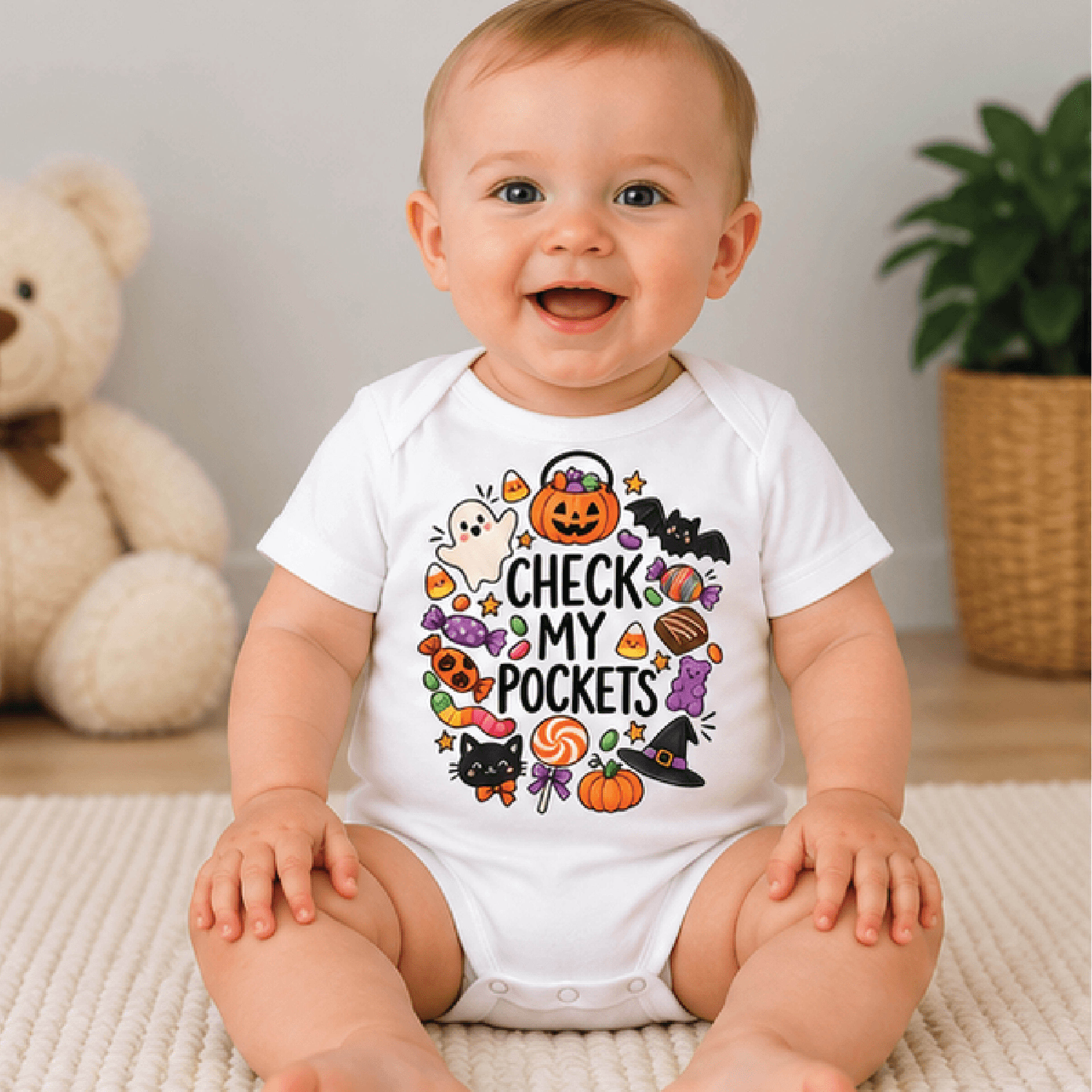 check my pockets halloween kids t-shirt, funny skeleton toddler tee, spooky trick or treat shirt, halloween baby romper