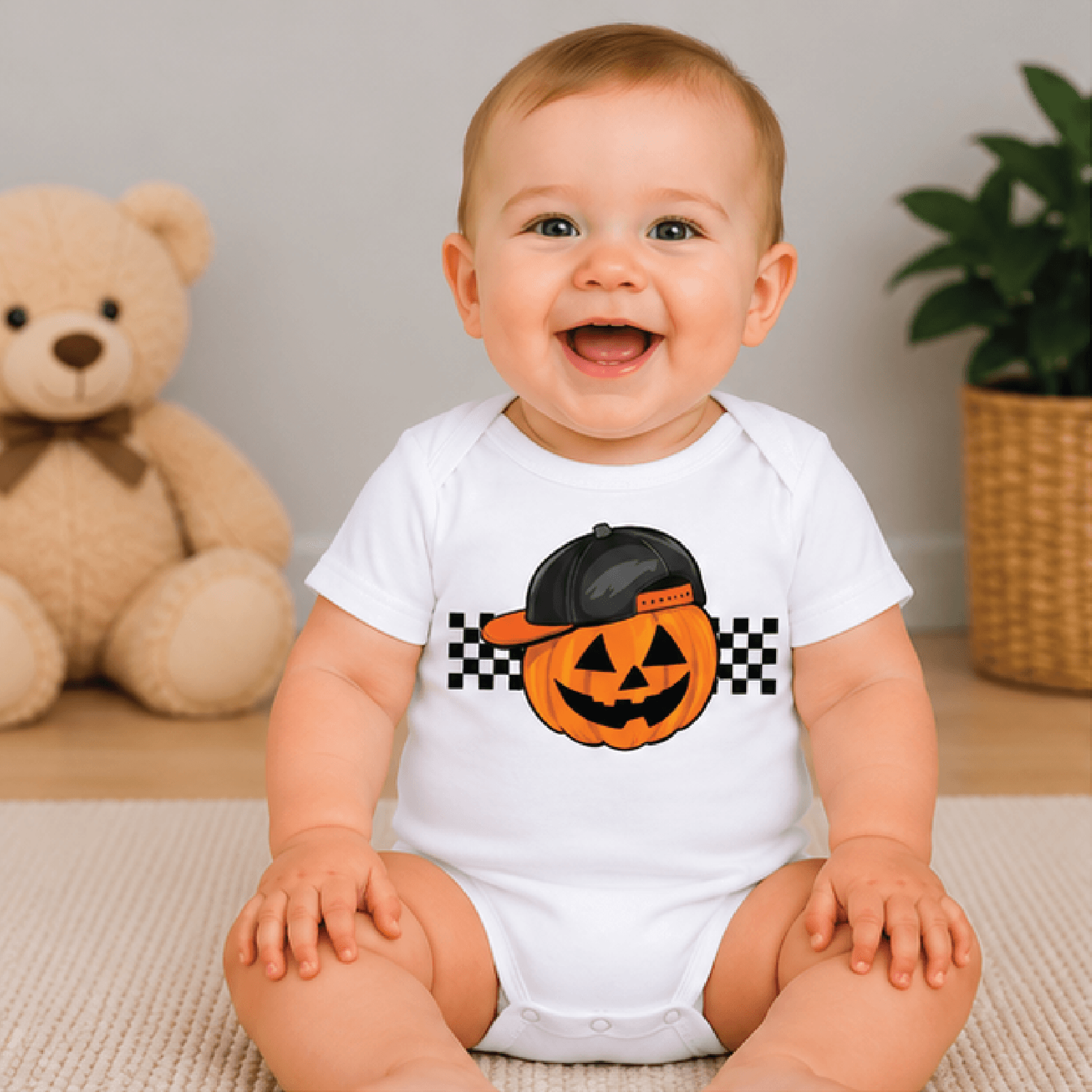 cool pumpkin halloween kids t-shirt, jack o lantern toddler tee, retro pumpkin boys shirt, cute halloween baby romper