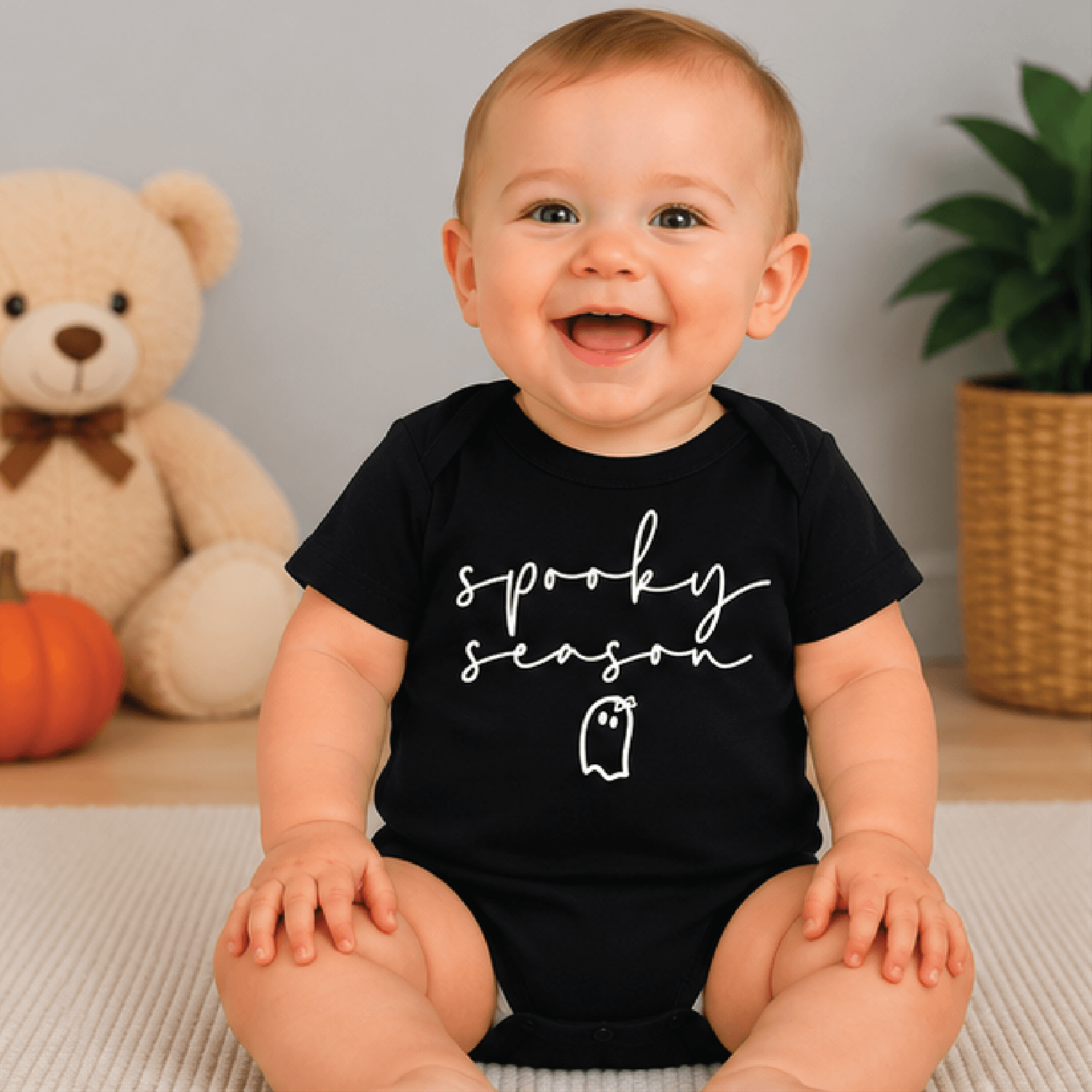 spooky season ghost kids t-shirt, cute halloween ghost toddler tee, retro spooky baby romper, pumpkin patch fall shirt