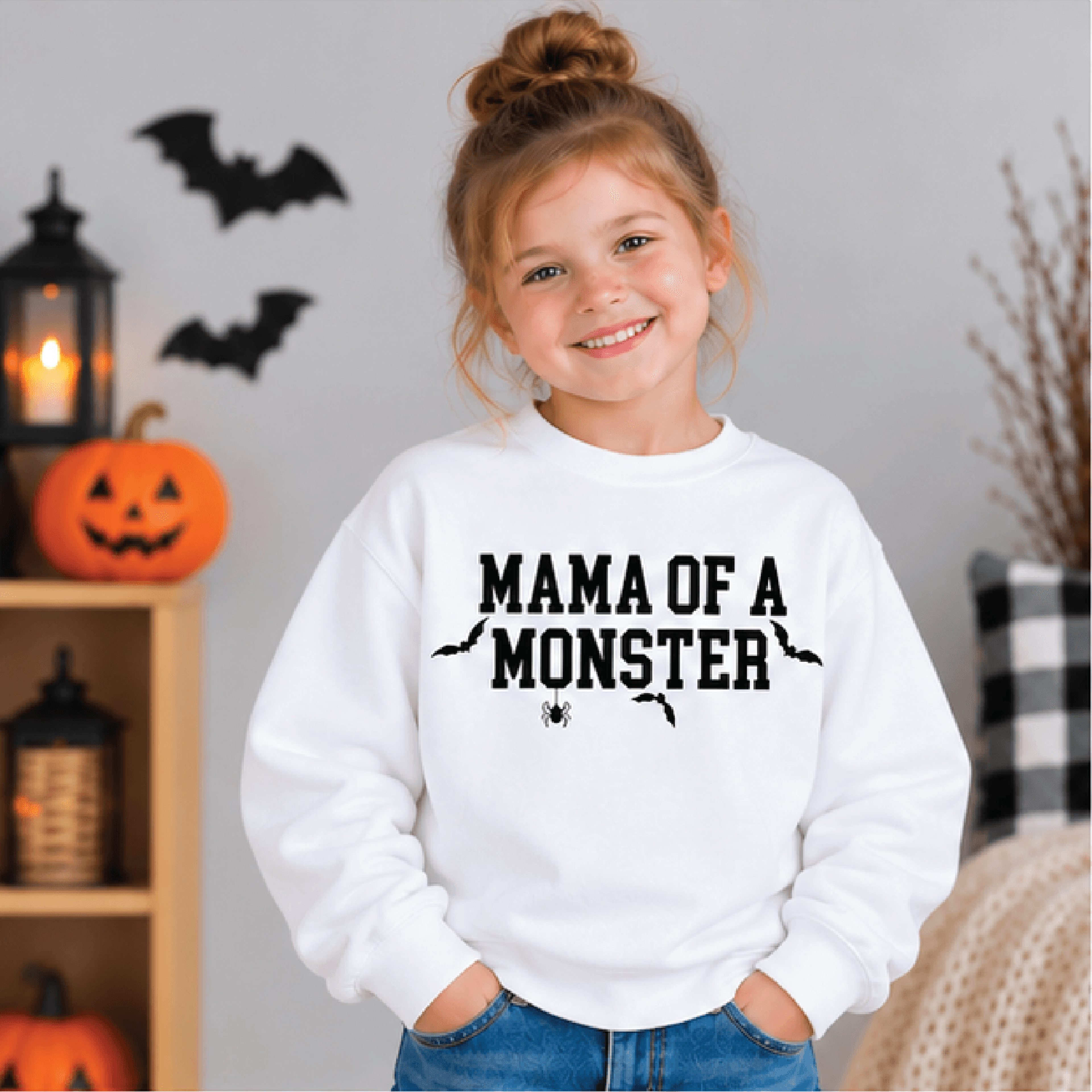 mama of a monster halloween sweatshirt, spooky mom crewneck, funny monster mama sweater, retro halloween fall gift