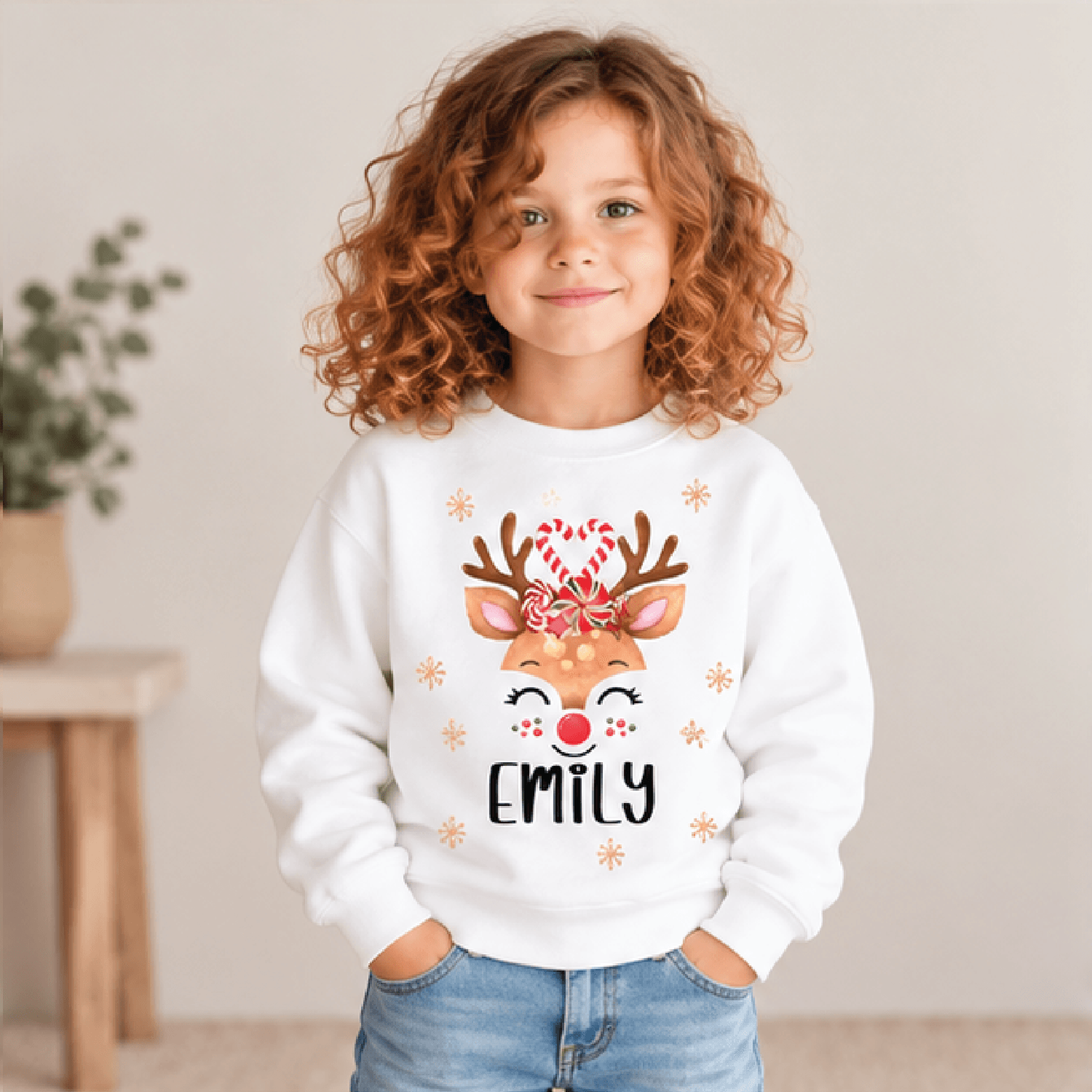 custom name christmas pony sweatshirt, personalized kids youth unisex festive horse crewneck, cute holiday winter