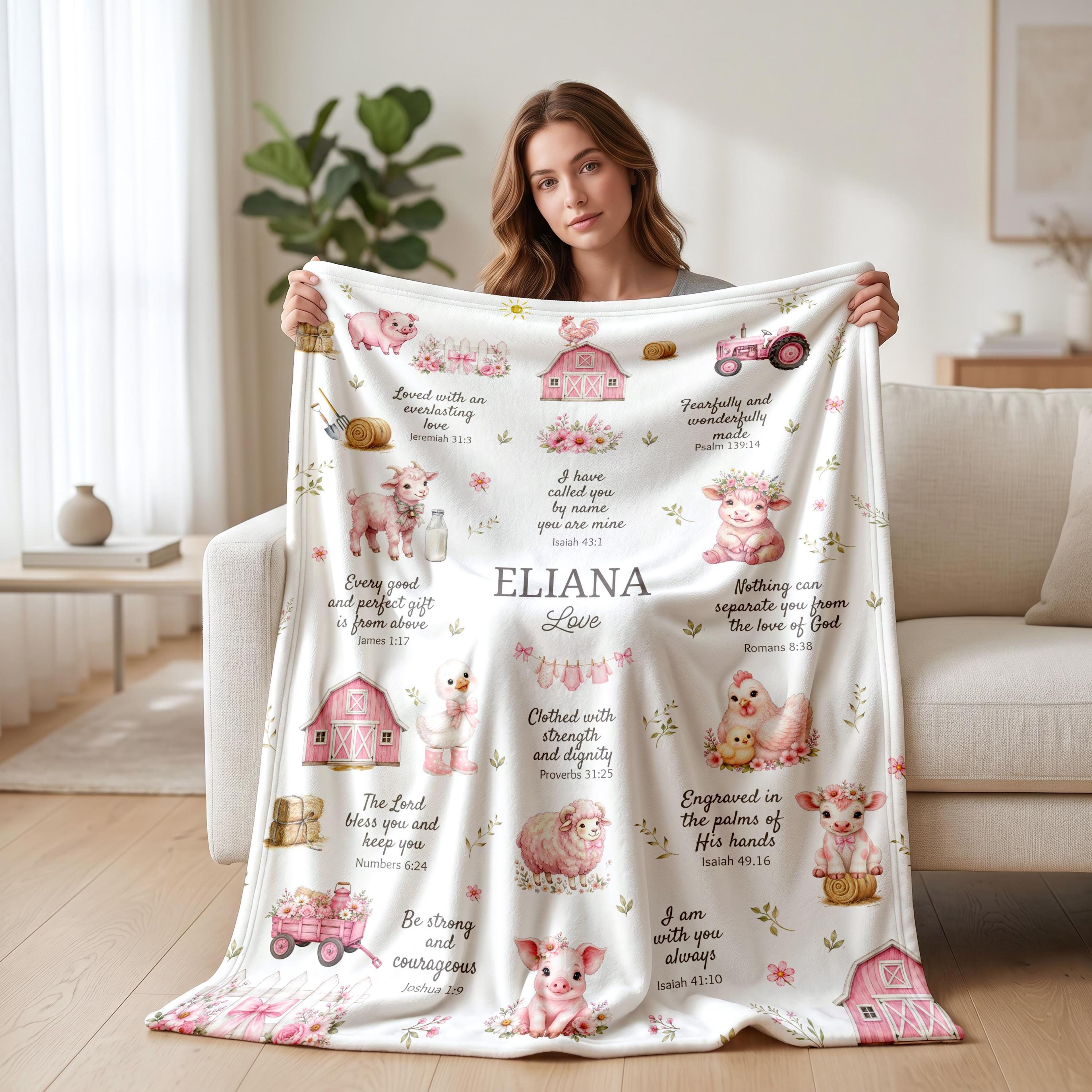 newborn baby girl sherpa blanket, personalized name baby blanket, cute nursery blanket, sweet girl baby shower gift