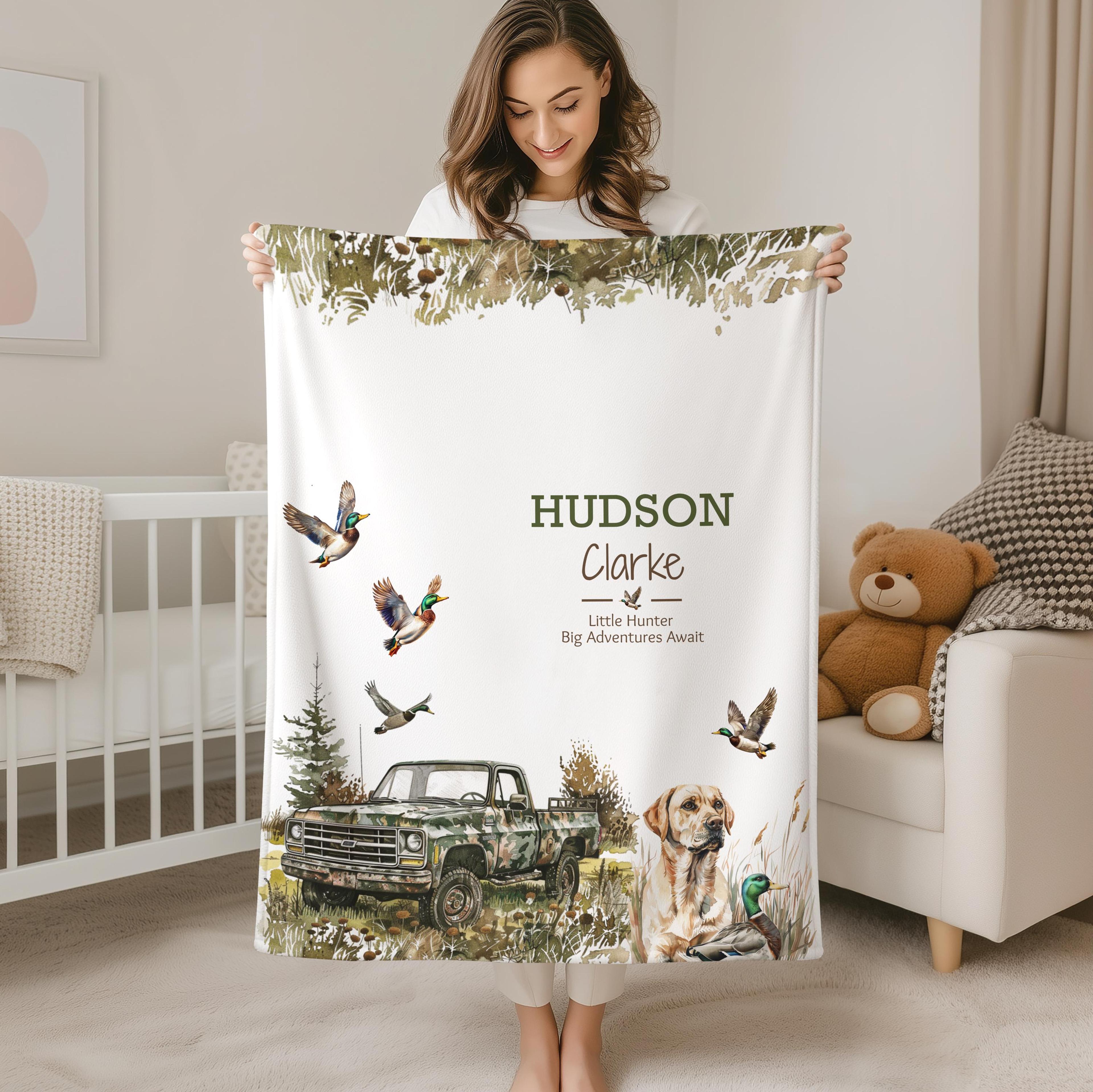 baby boy duck sherpa blanket, personalized name yellow duck blanket, cute duckling nursery gift, farm animal baby shower