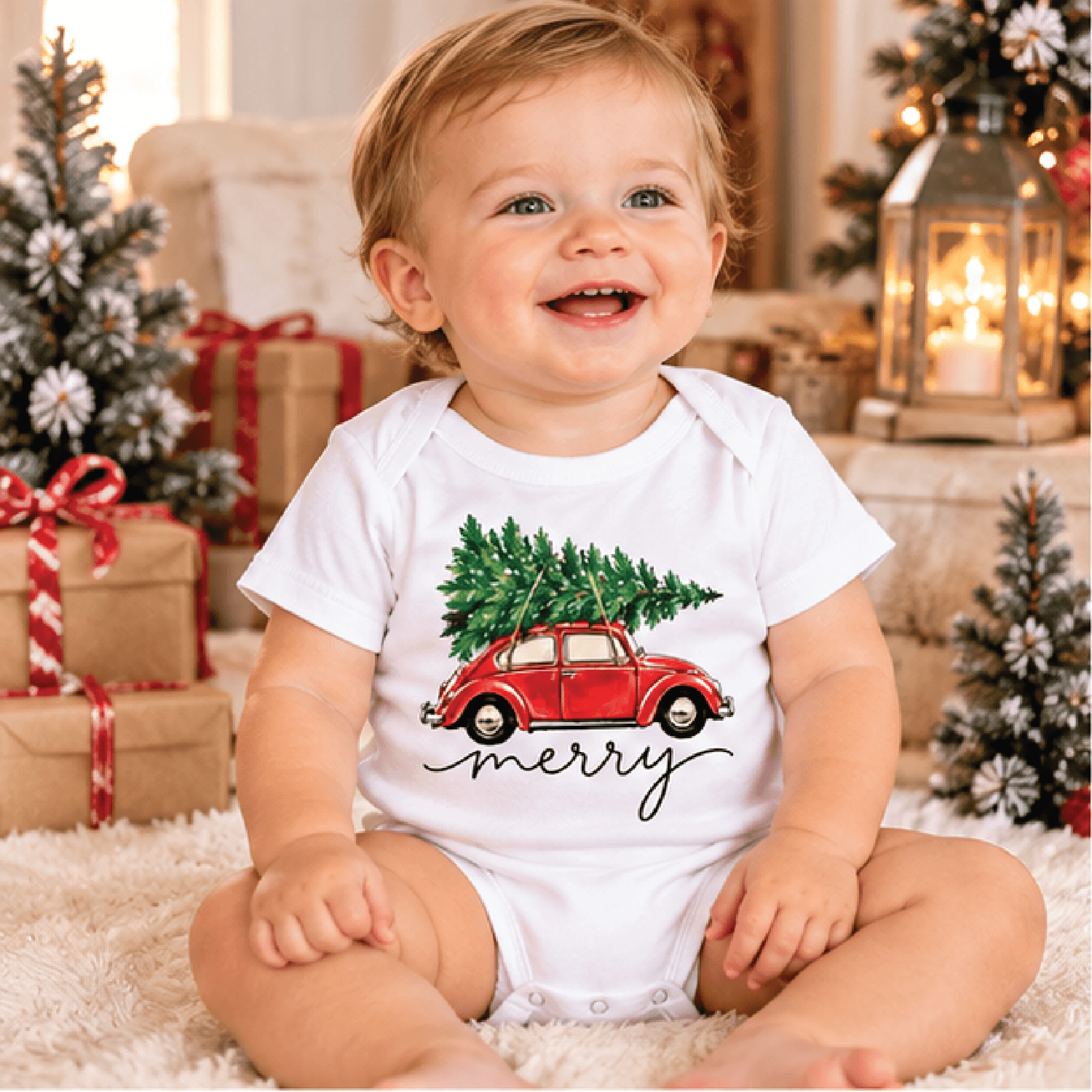retro christmas car shirt, merry christmas tree car kids t-shirt, vintage holiday tee, baby christmas bodysuit, toddler