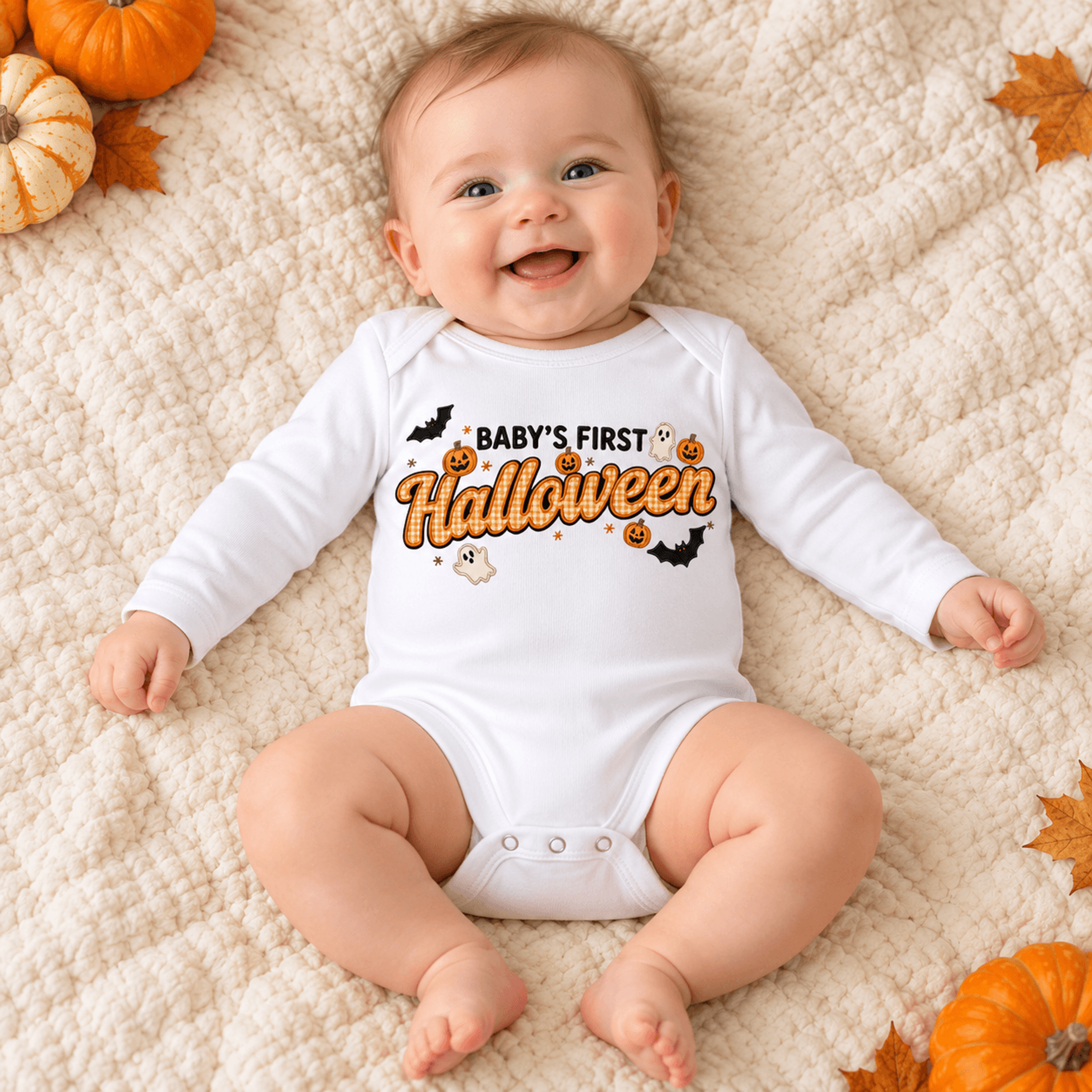 baby's first halloween bodysuit, cute pumpkin ghost bat baby romper, halloween onesie, newborn fall outfit, baby shower