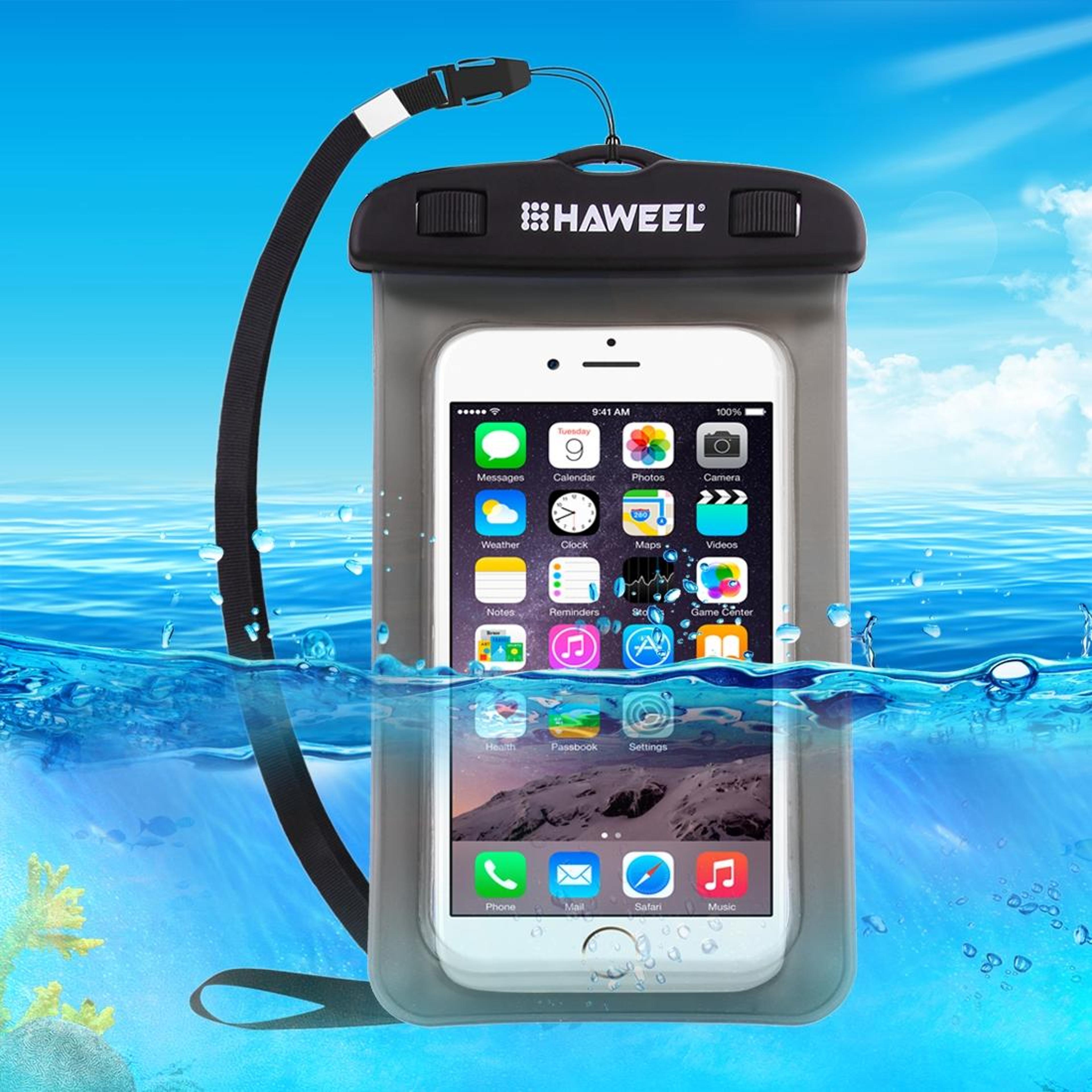 haweel universal waterproof phone pouch with lanyard touch screen waterproof phone case for swimming & travel