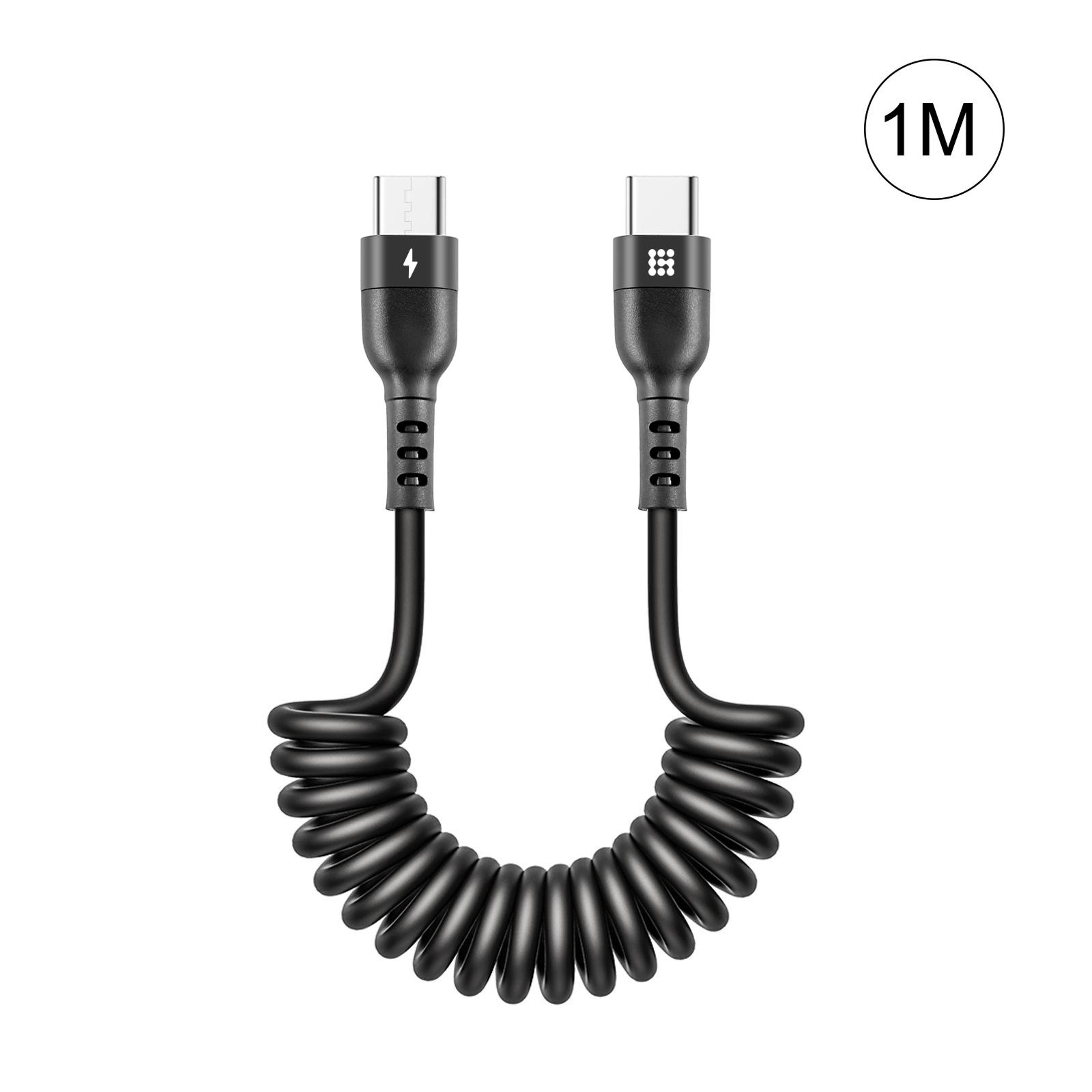 haweel retractable coiled usb-c to usb-c pd fast charging cable