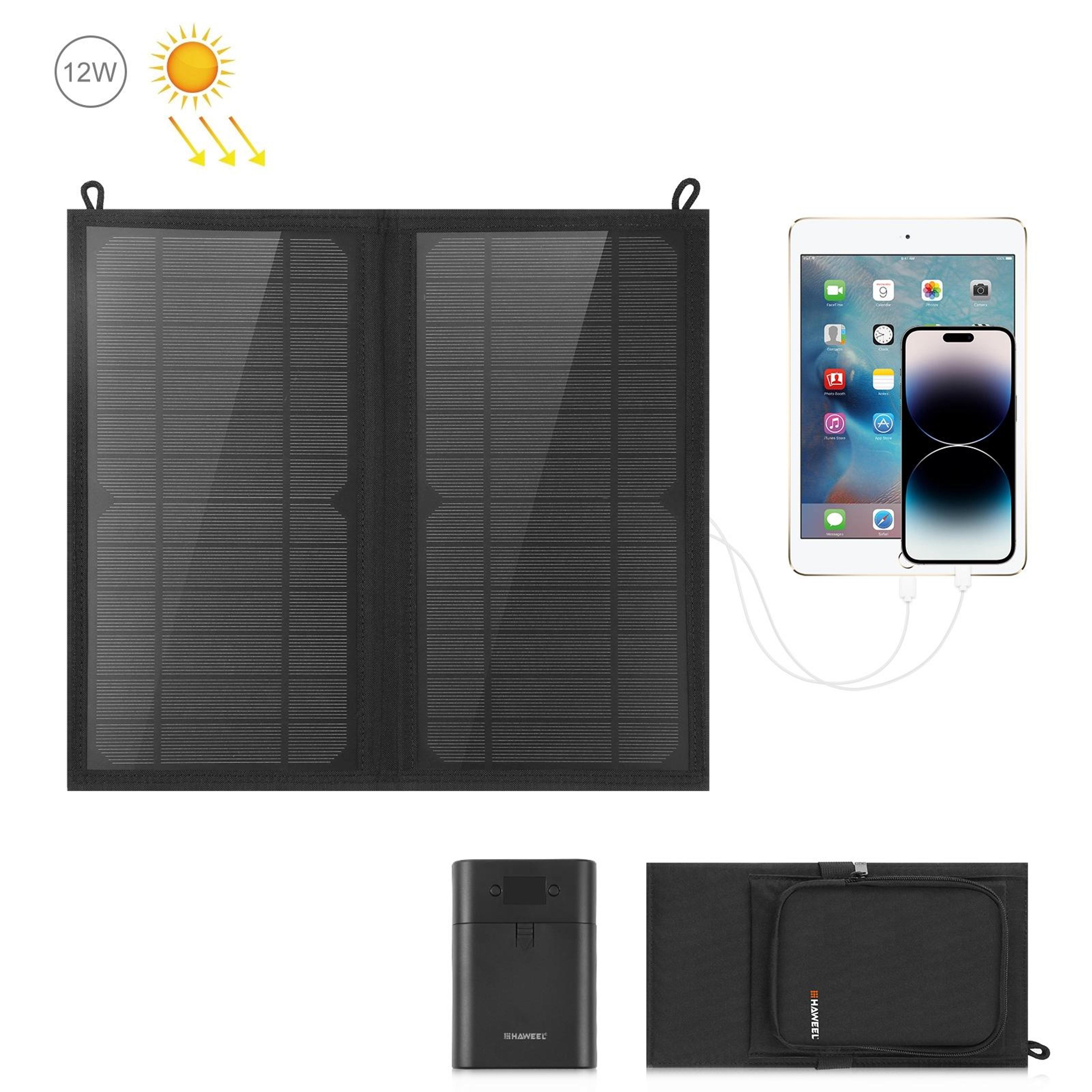 haweel foldable solar panel charger bag portable solar charger dual usb qc3.0 afc