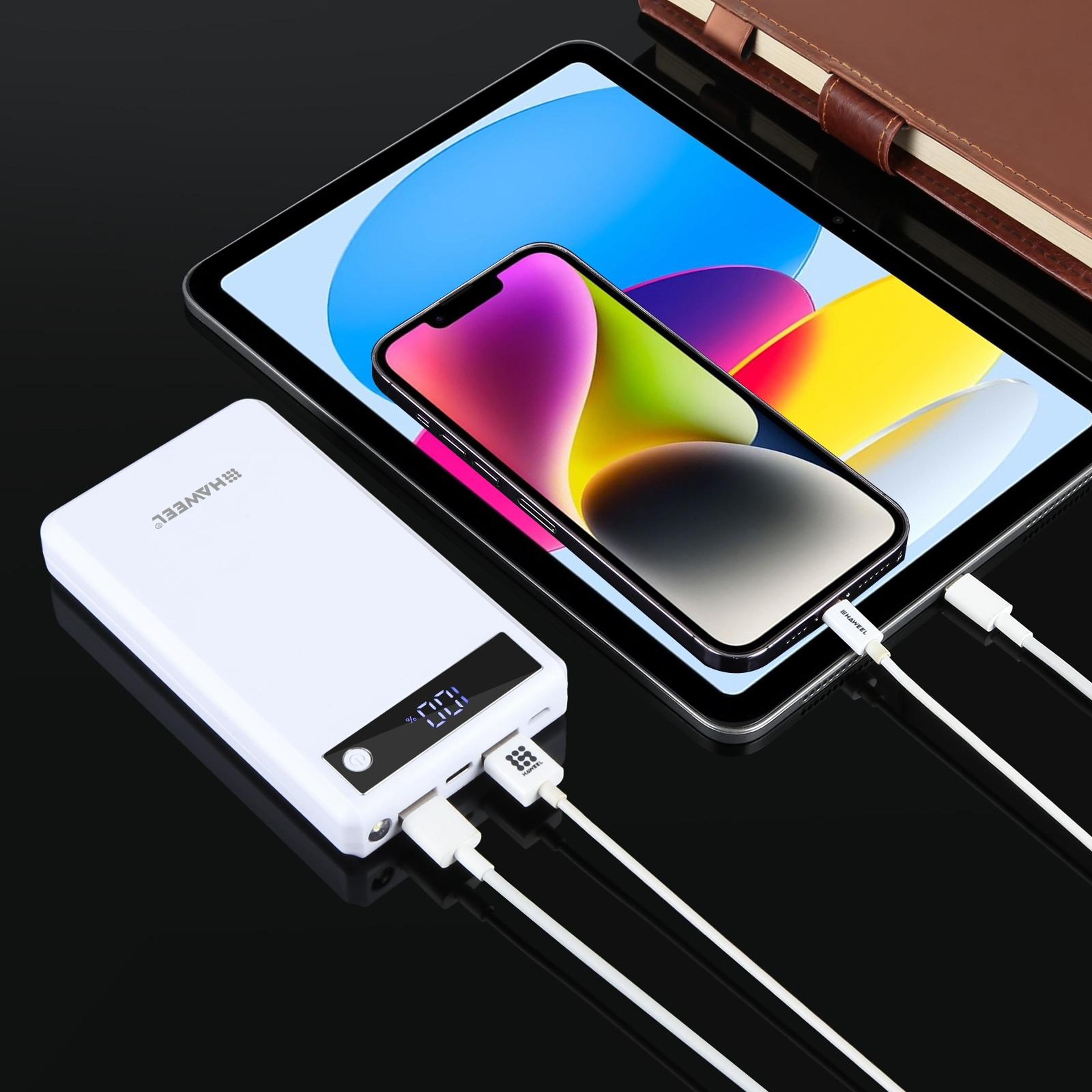 haweel 24w fast charge diy power bank case for 6x18650 batteries with led display