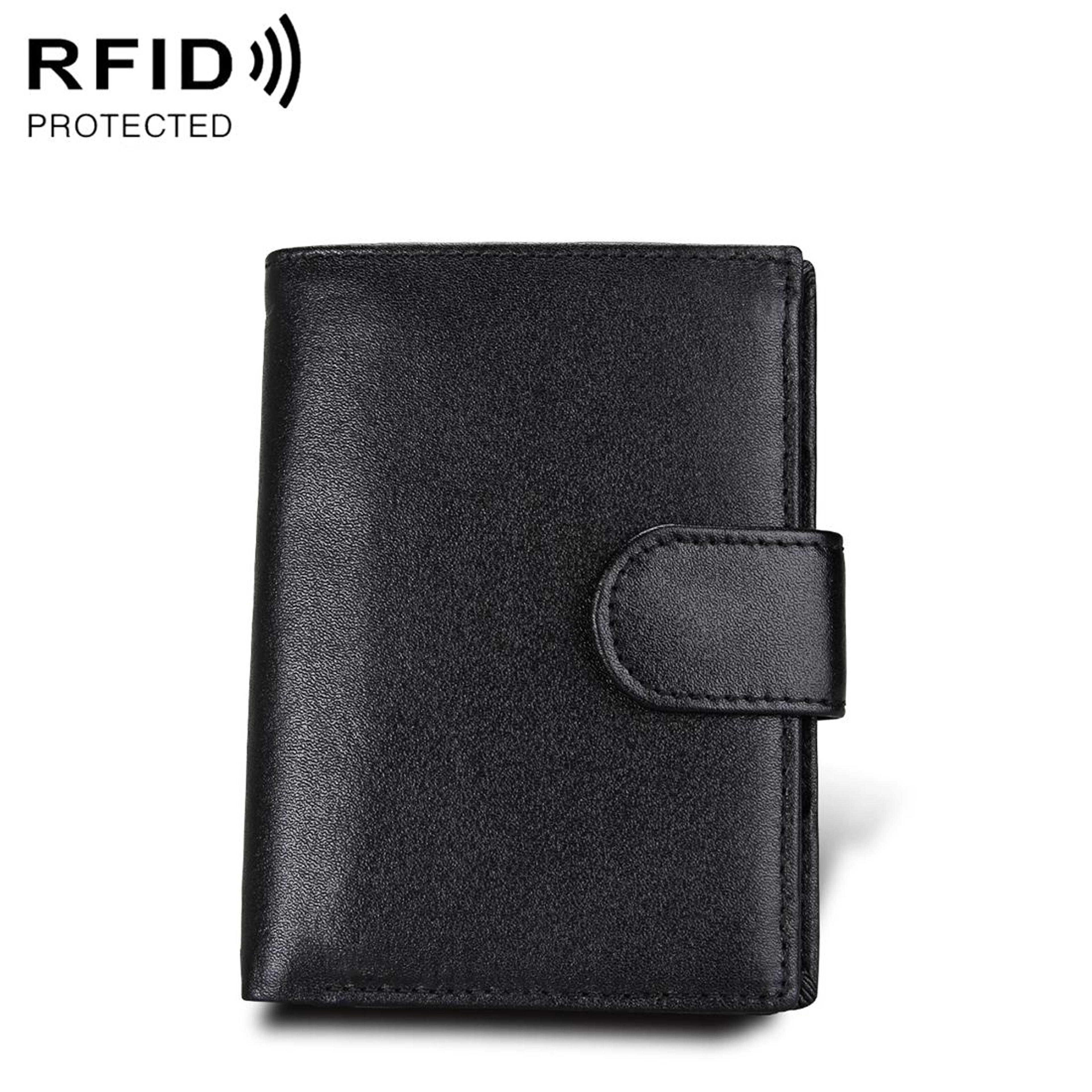 rfid blocking genuine leather passport wallet & card holder for men