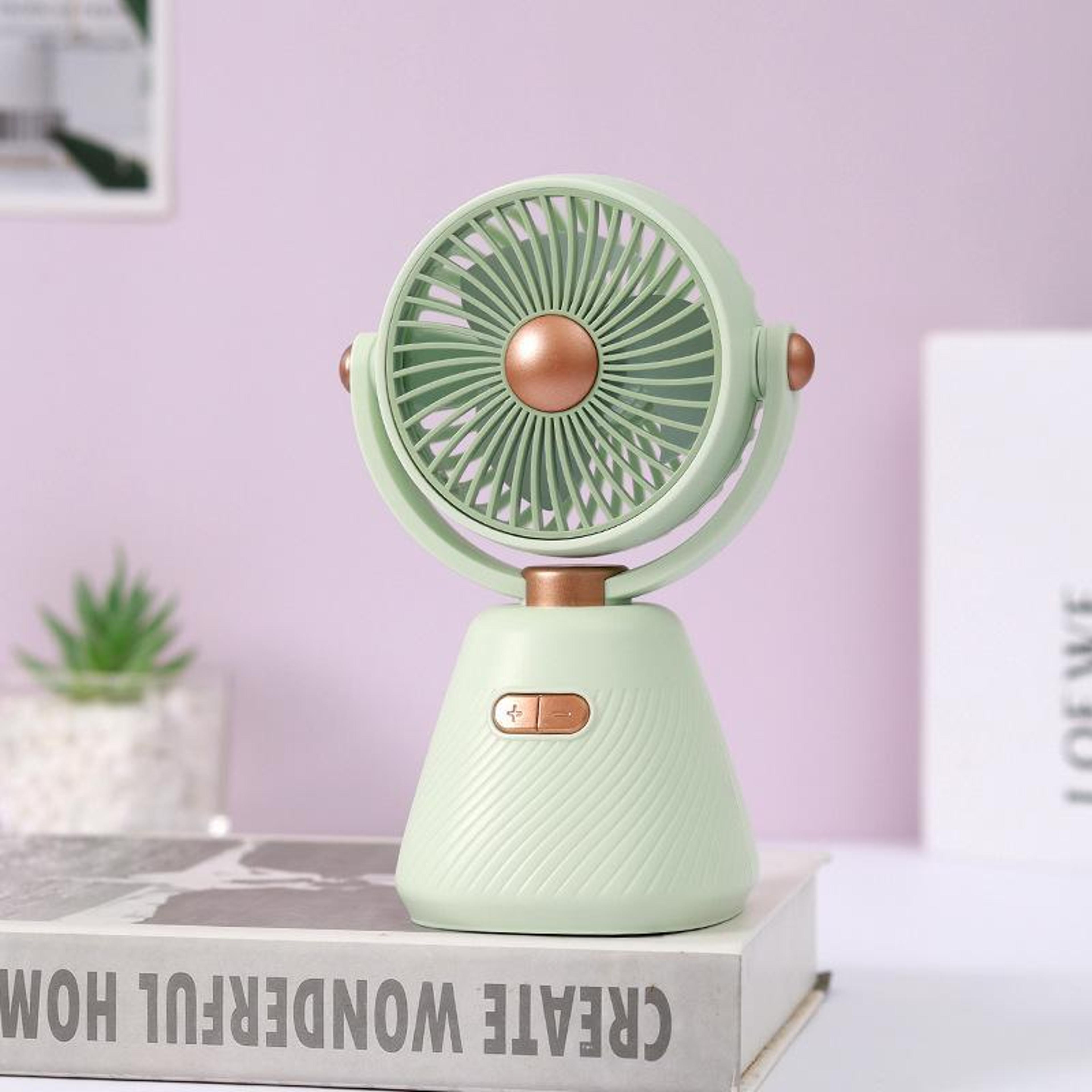 usb rechargeable mini desktop fan 100-speed portable desk cooling fan for bedroom study type-c