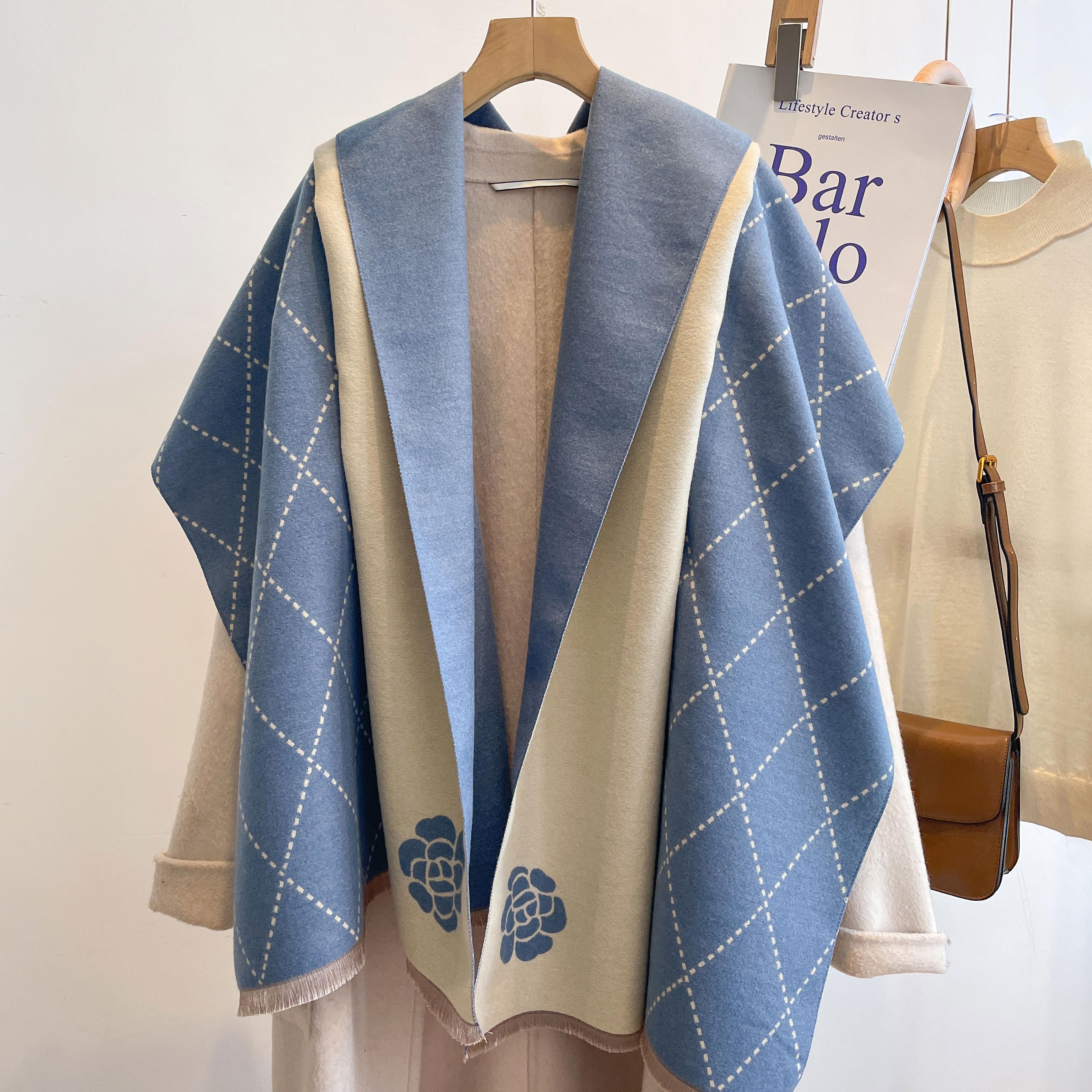 luxury designer cashmere scarf women winter shawl & wraps hijab thick blanket ladies long pashmina echarpe neckerchief
