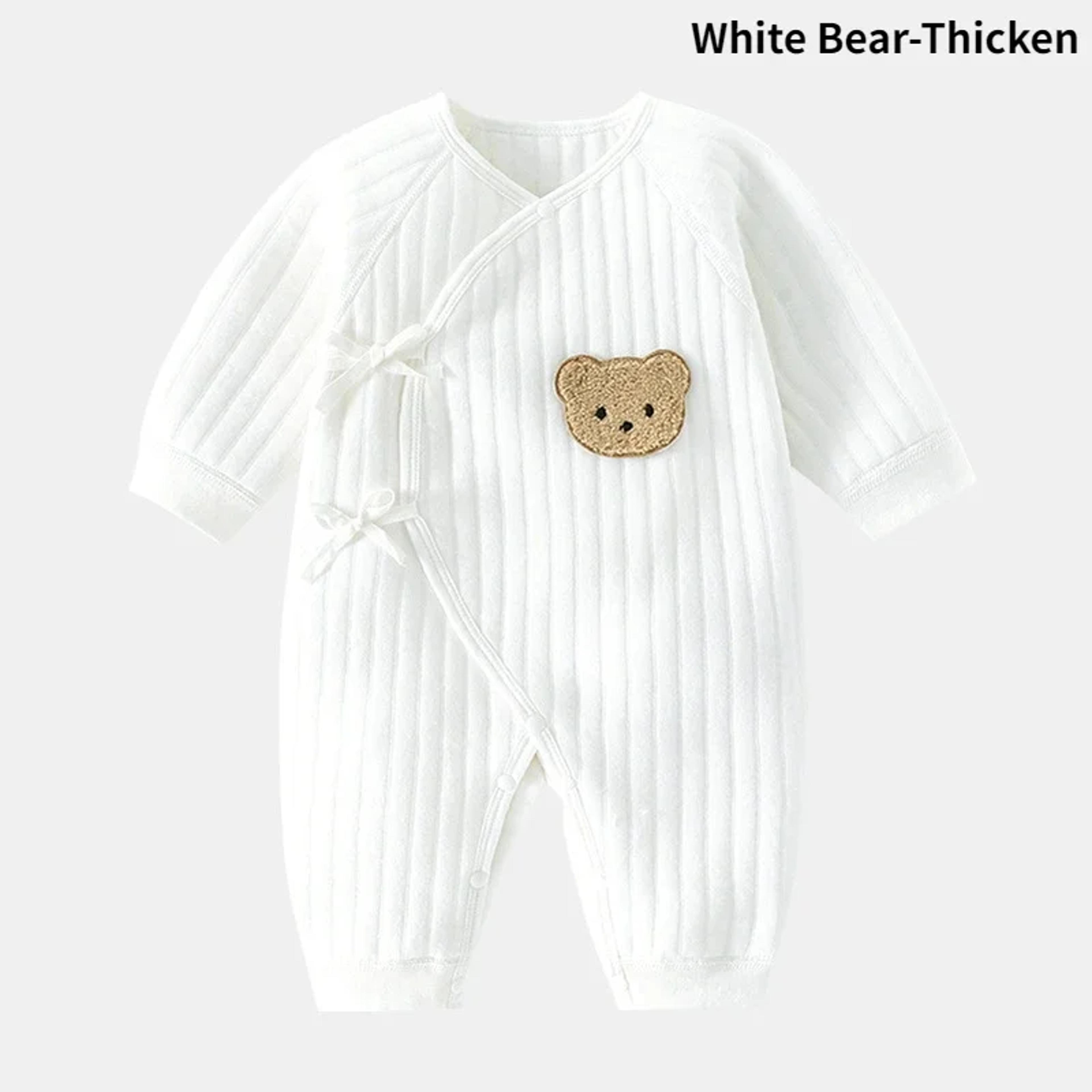 cotton bear baby jumpsuits with hat, toddler rompers for boys girls, long sleeve onesies soft & breathable baby