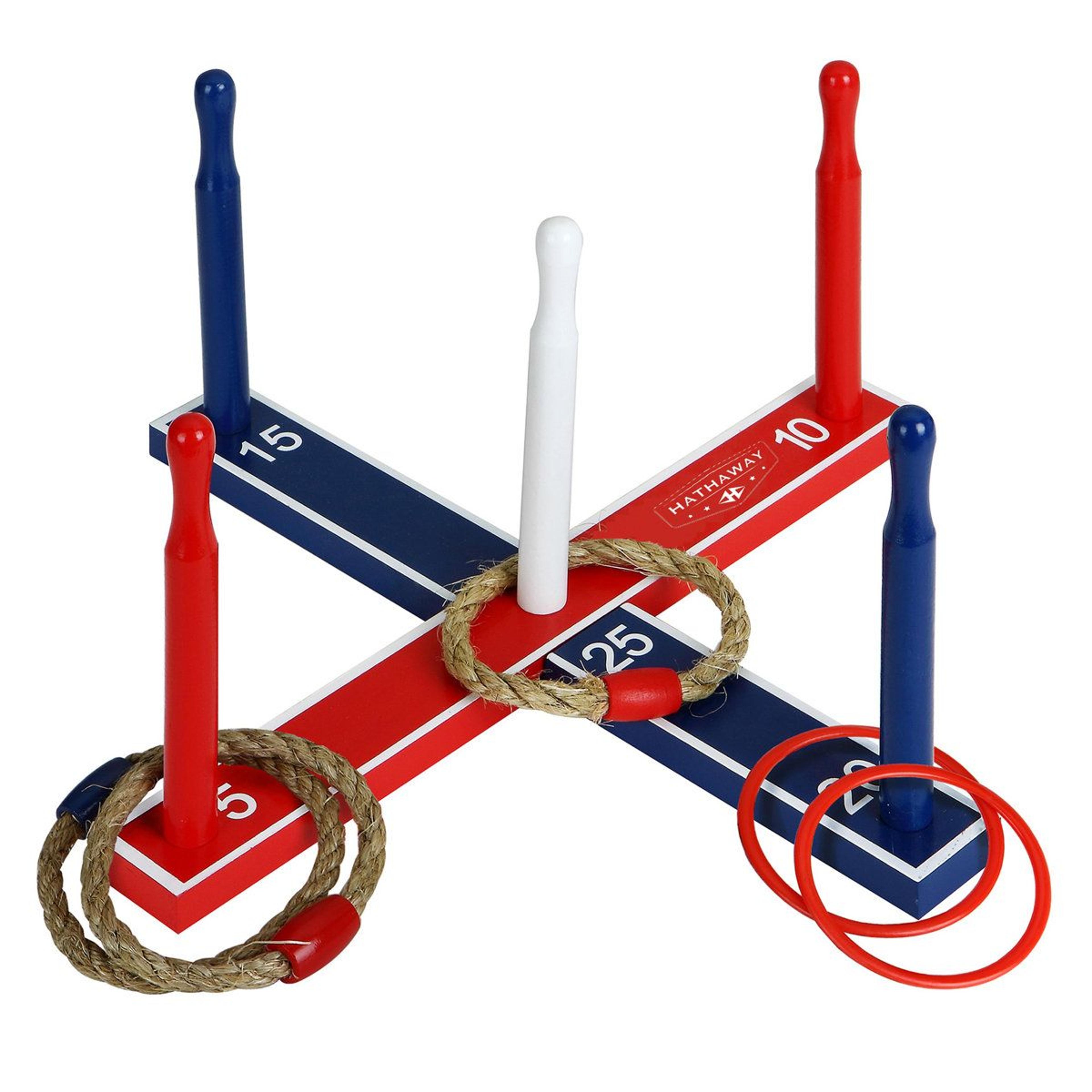 hathaway outdoor ring toss game solid wood lawn games set with carry bag