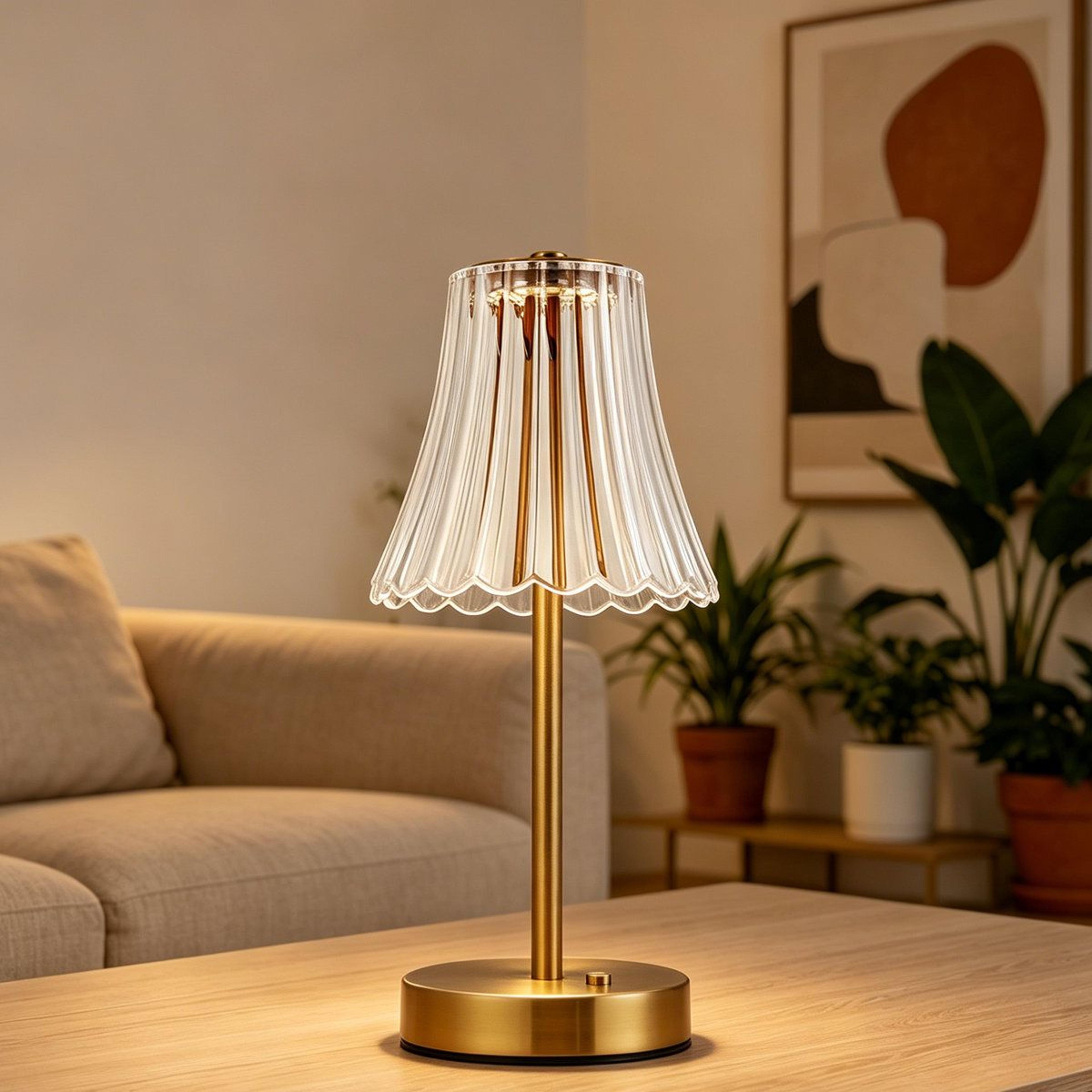 lumicrystal rechargeable touch table lamps with 3 color lighting set of 2