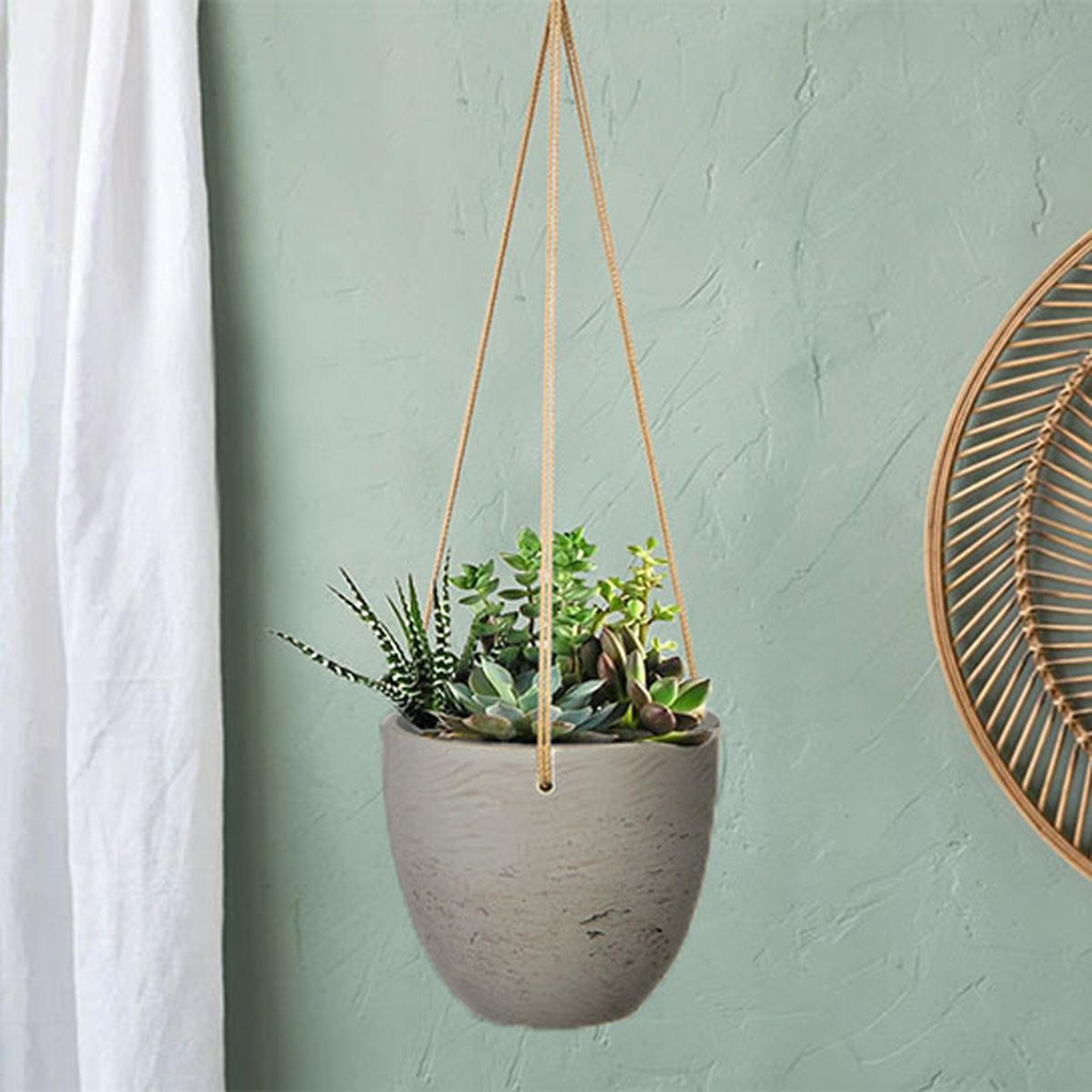 mayas modern cement hanging planter with drainage