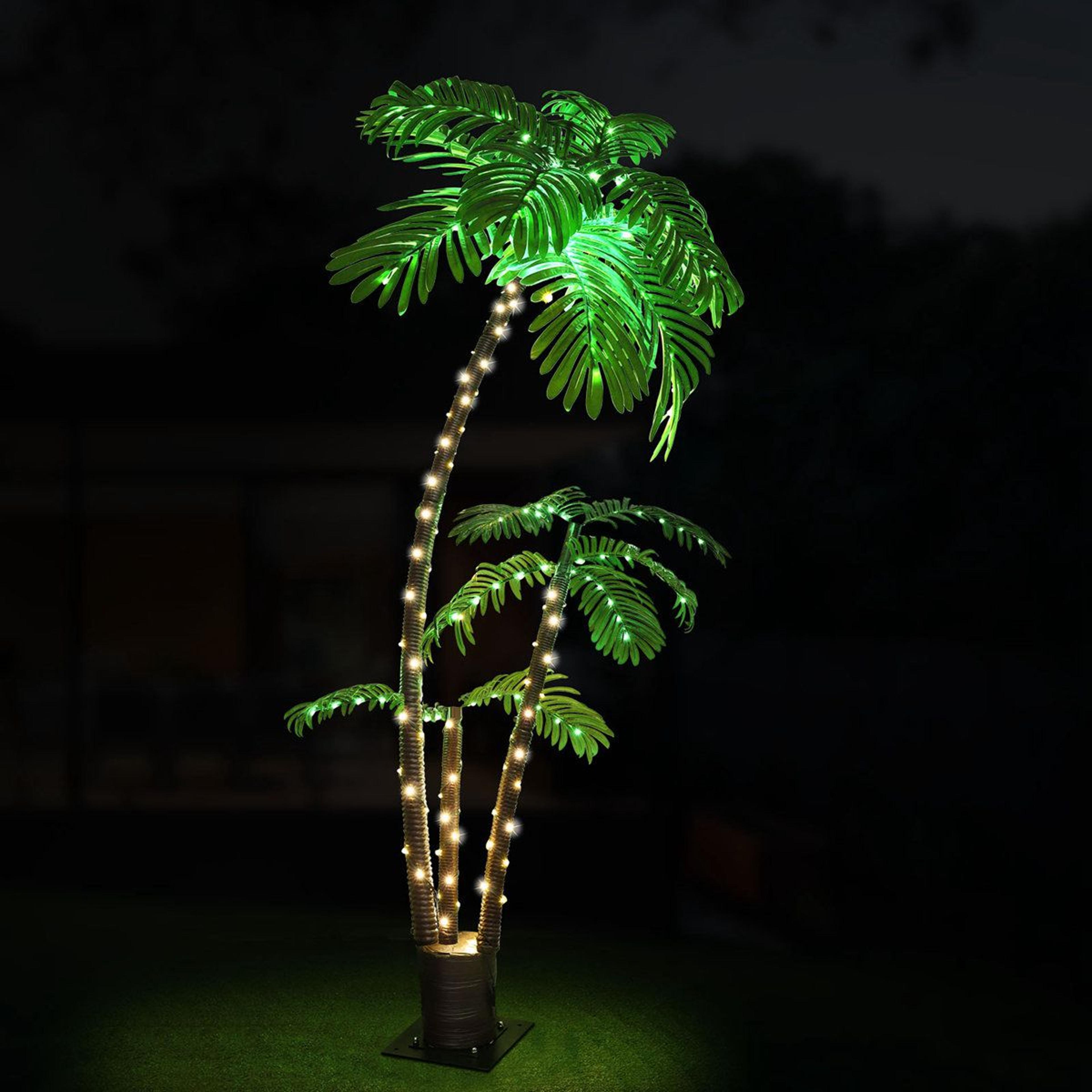 6ft lighted artificial palm tree for indoor and outdoor tropical decor