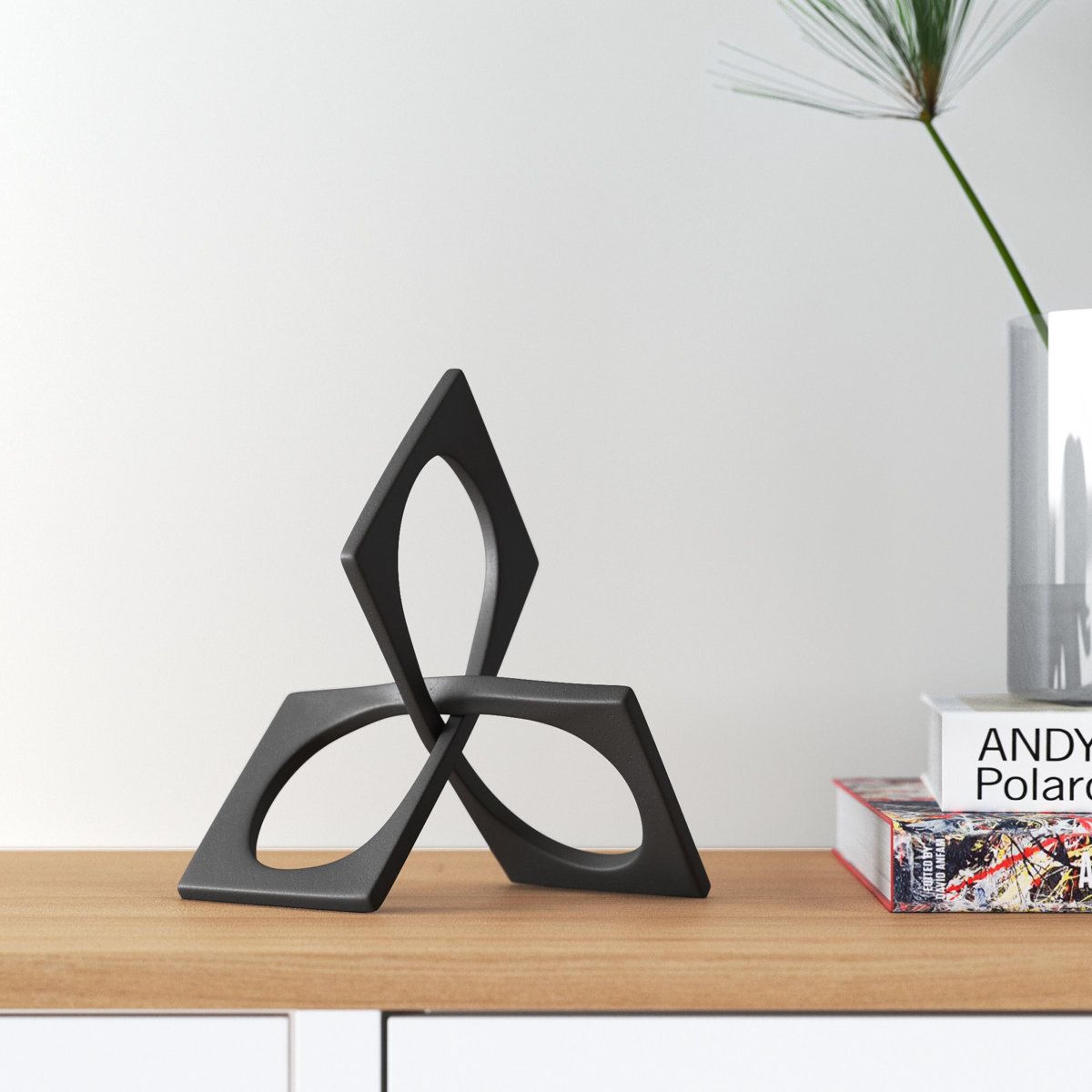 fulk abstract metal sculpture for modern tabletop decor