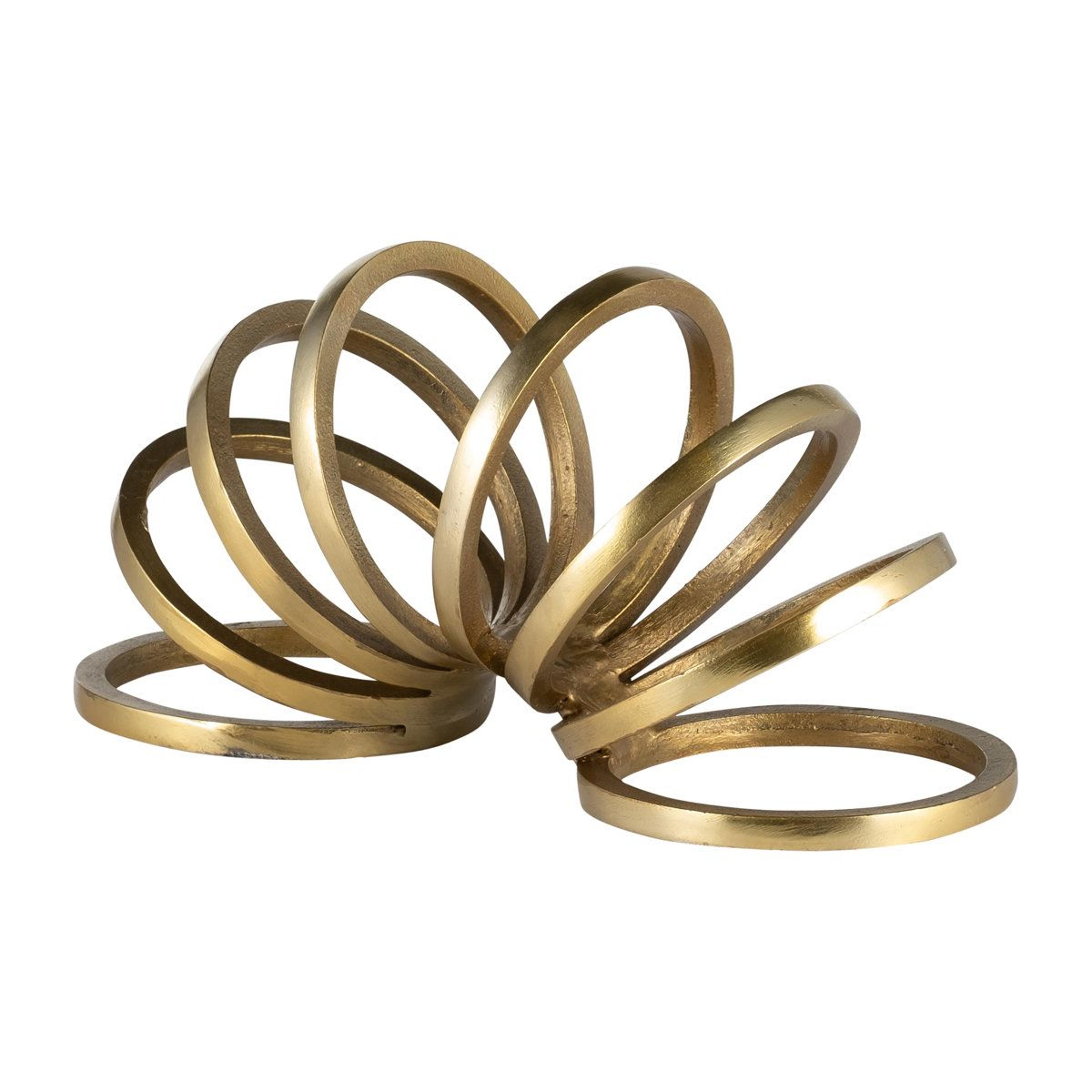 hayslett modern metal sculpture and gold ring tabletop decor