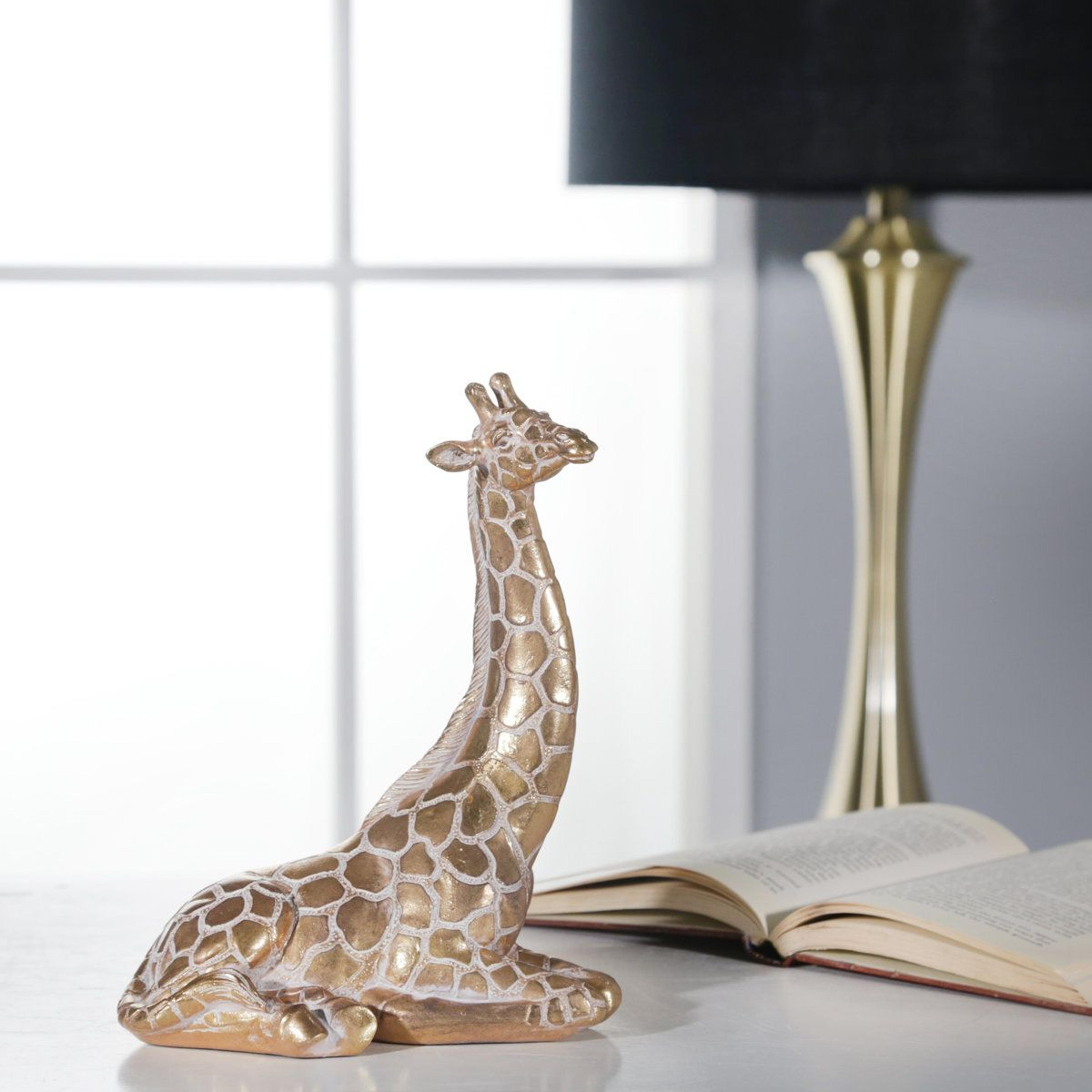 elegant gold resin giraffe figurine for modern home decor