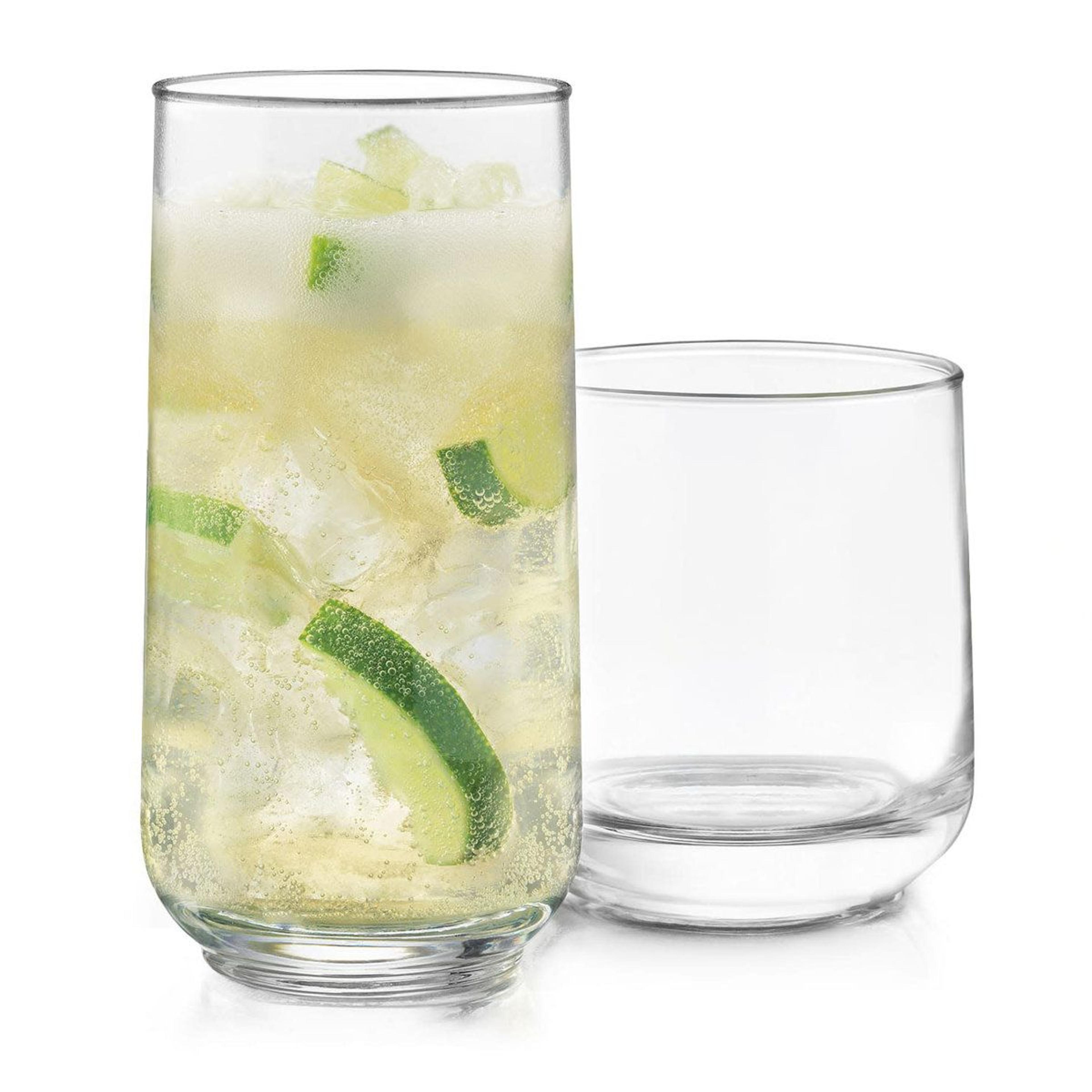 libbey ascent 16 piece drinking glass set with tumbler and rocks glasses