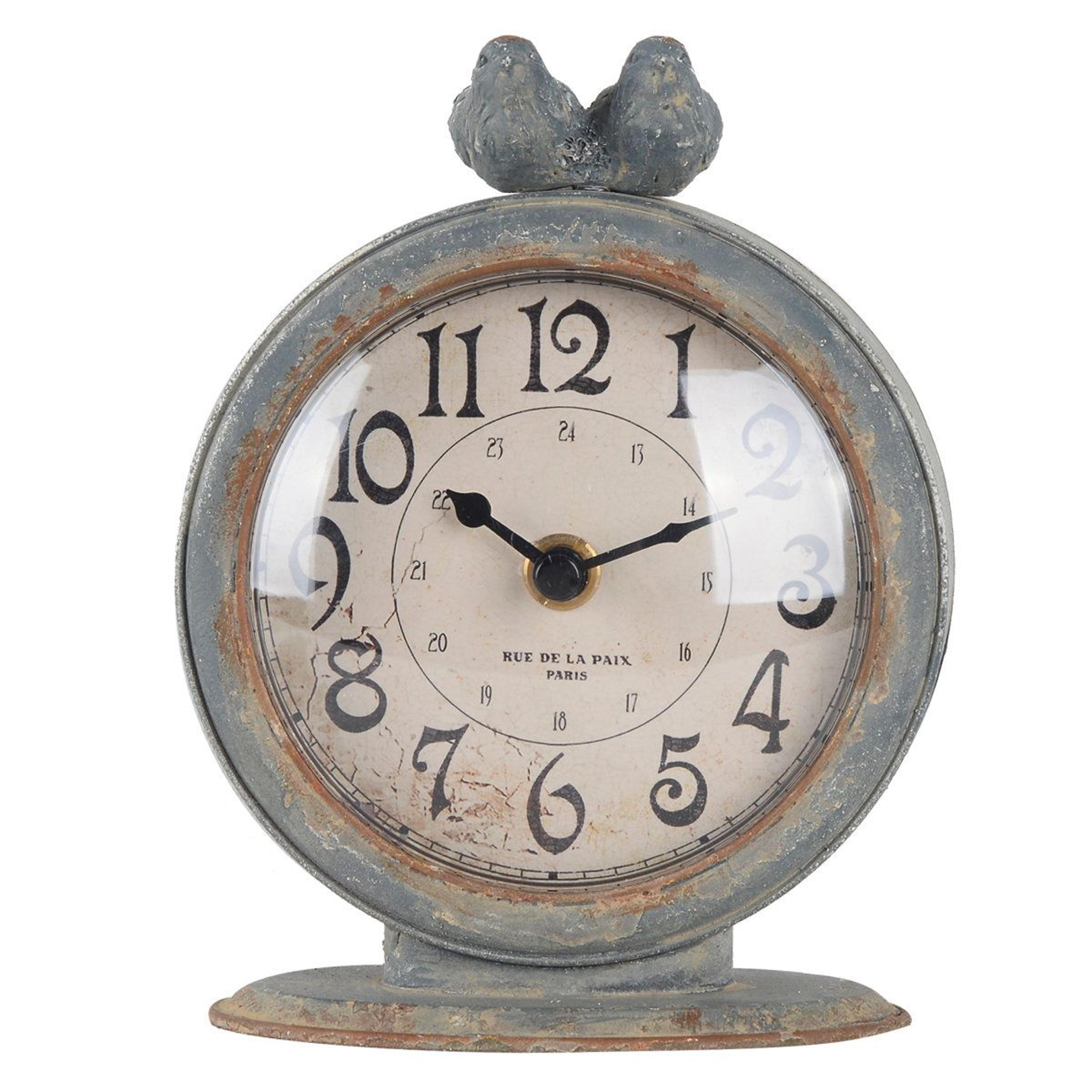 vintage bird decorative tabletop clock with quartz movement