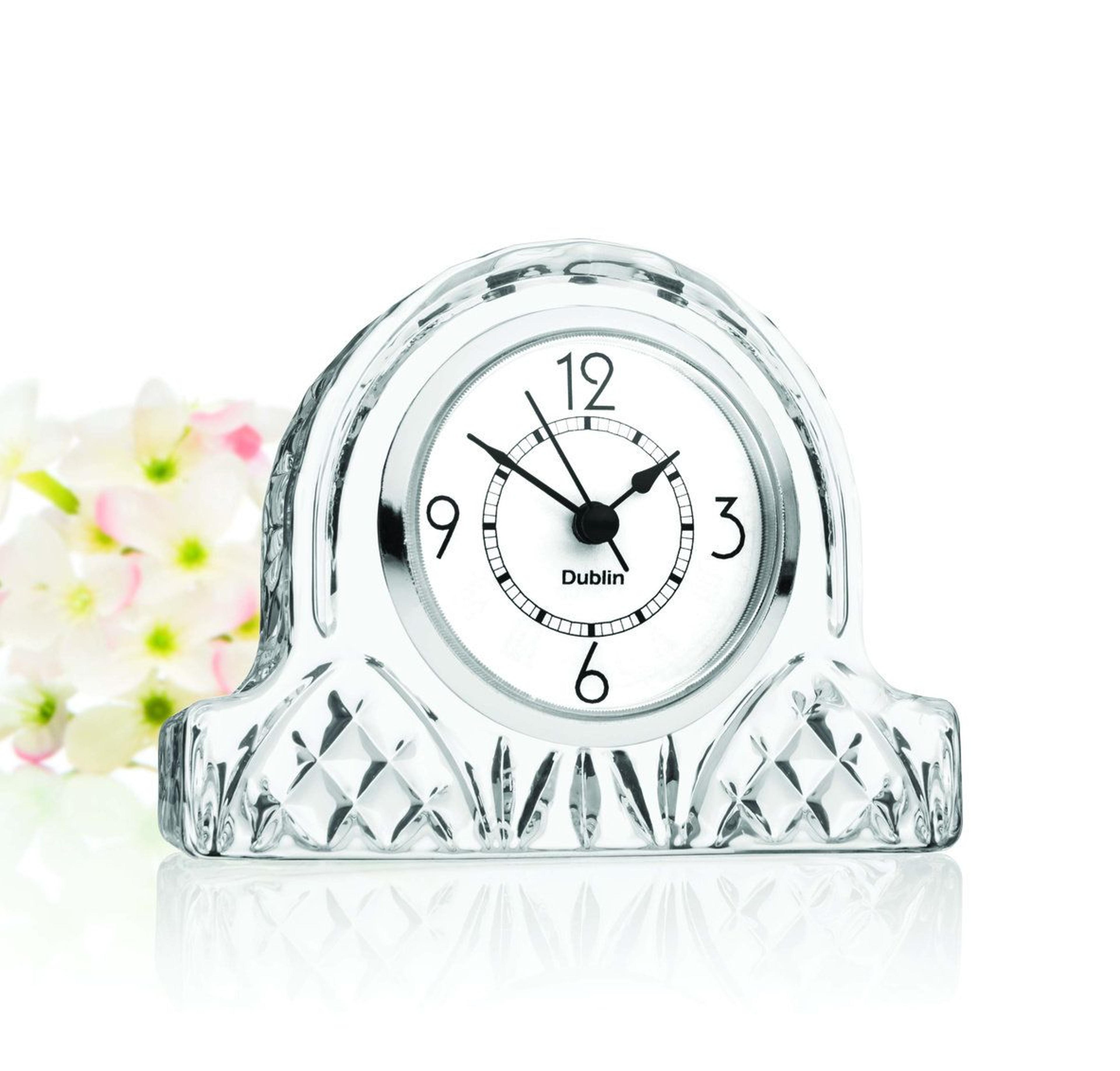 godinger dublin crystal mantel clock and small desk clock