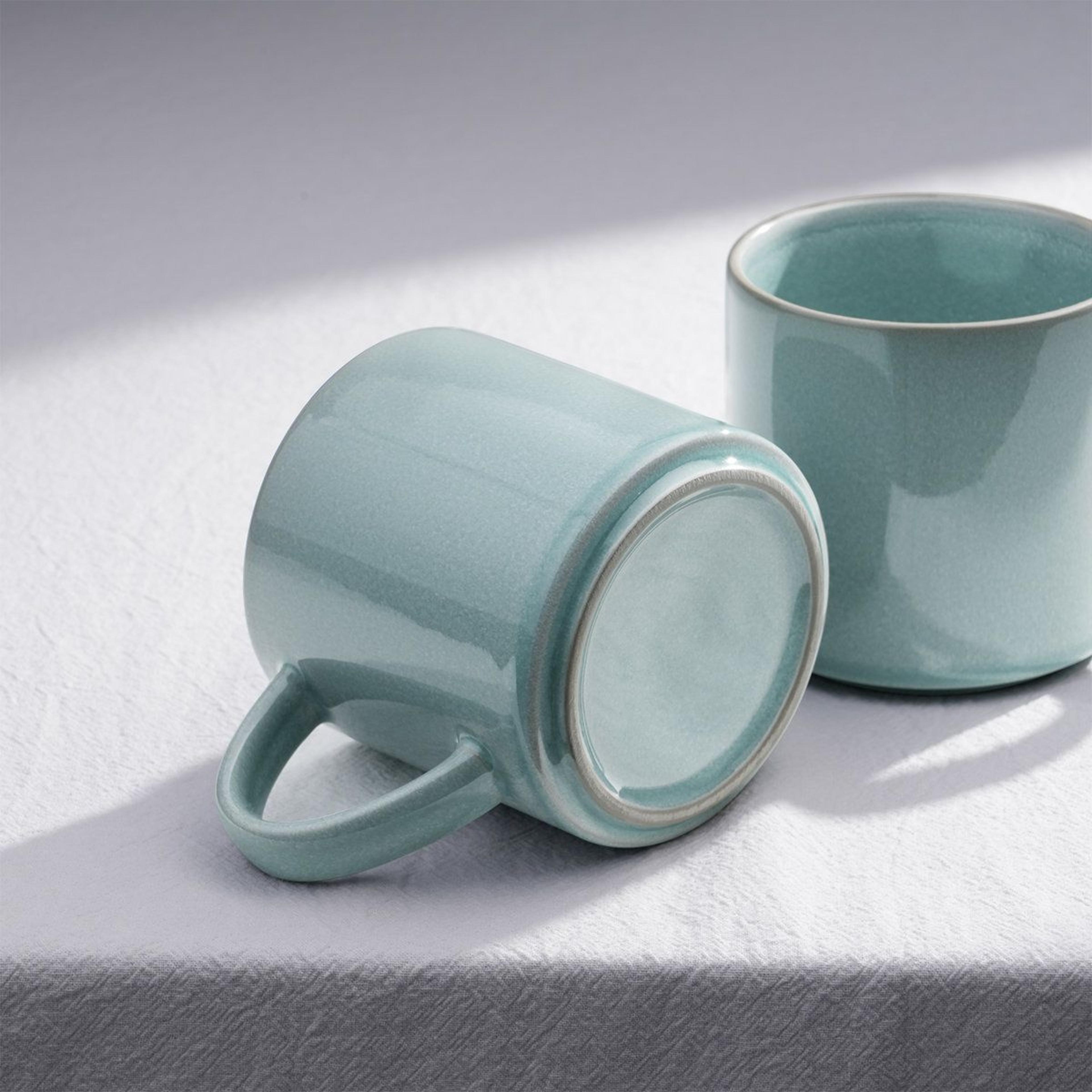 artisan 14 oz stoneware coffee mug set of 4 with reactive glaze