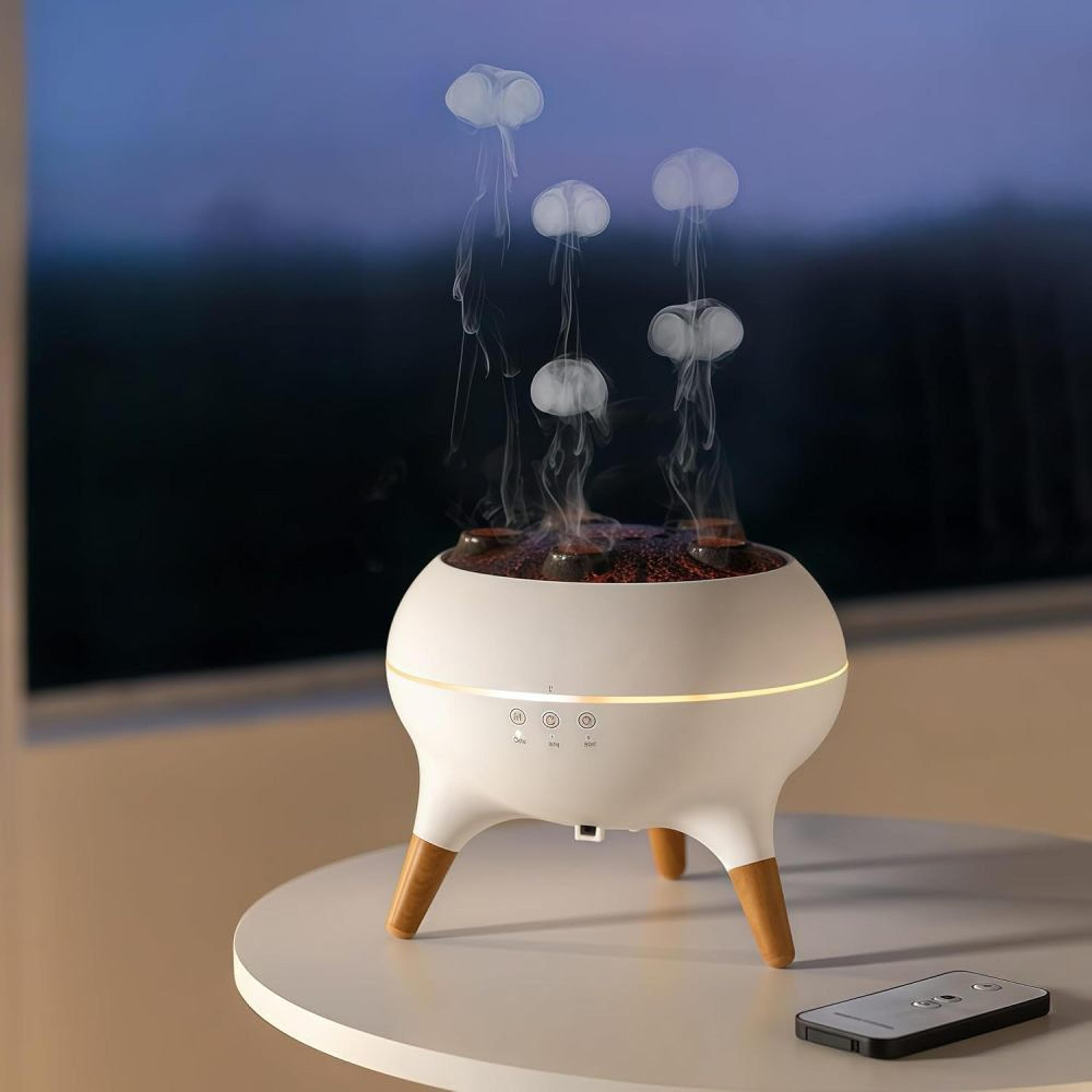 250ml jellyfish essential oil diffuser with remote and 7 color lights