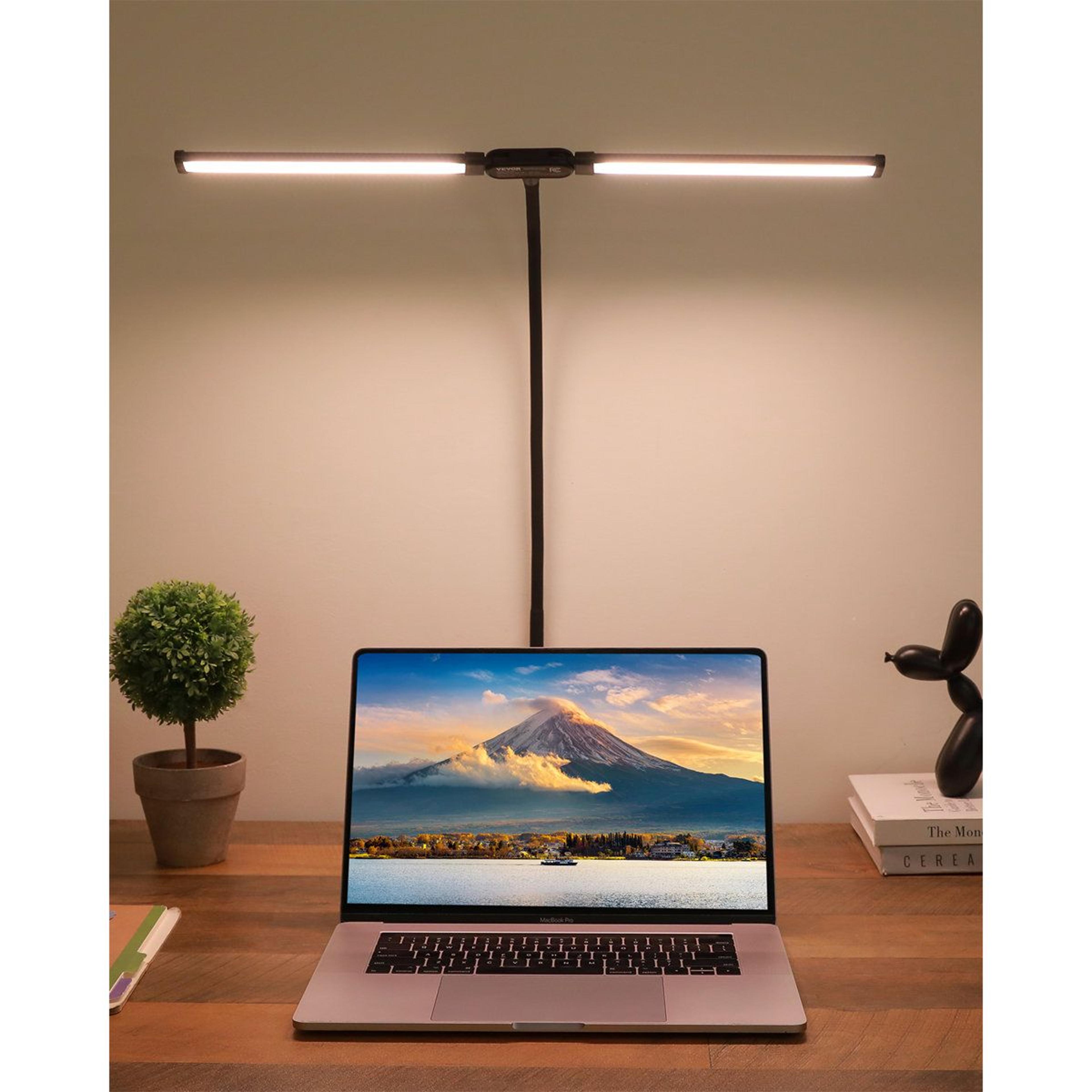 led desk lamp with clamp dual head 360 adjustable gooseneck office light