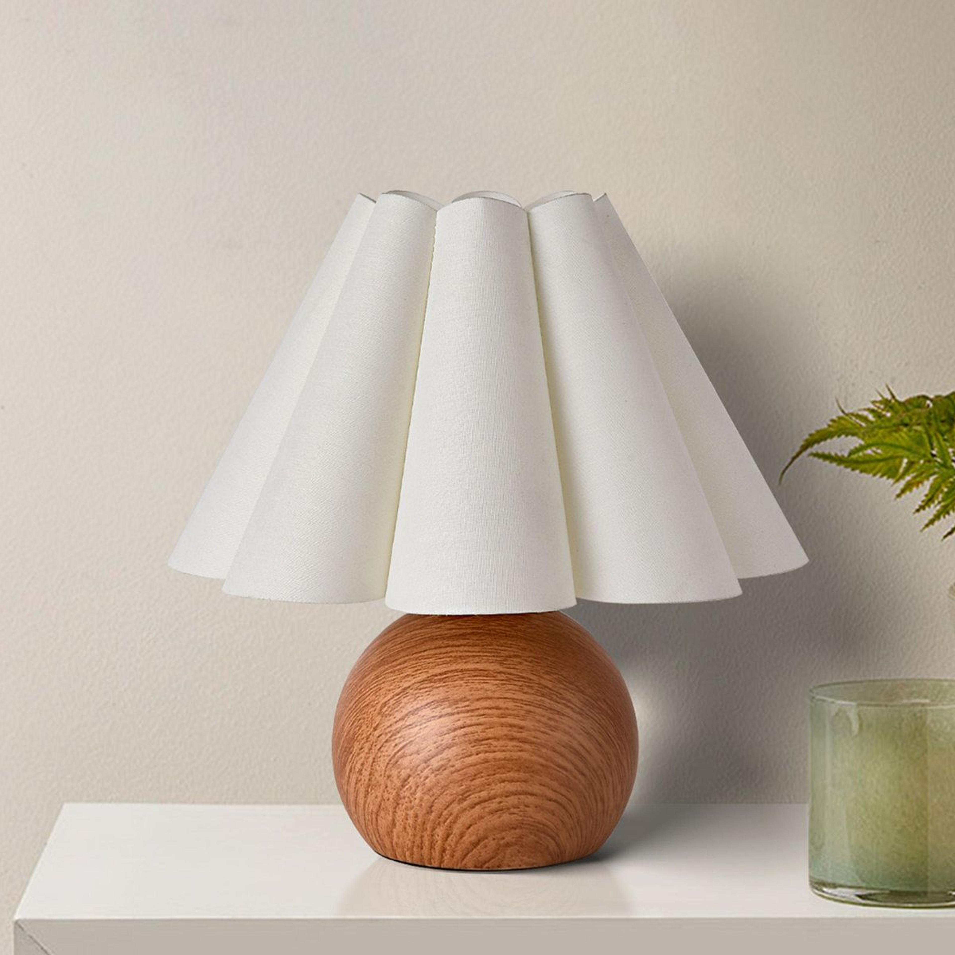 seraya petal table lamp compact bedside lamp with iron ball base