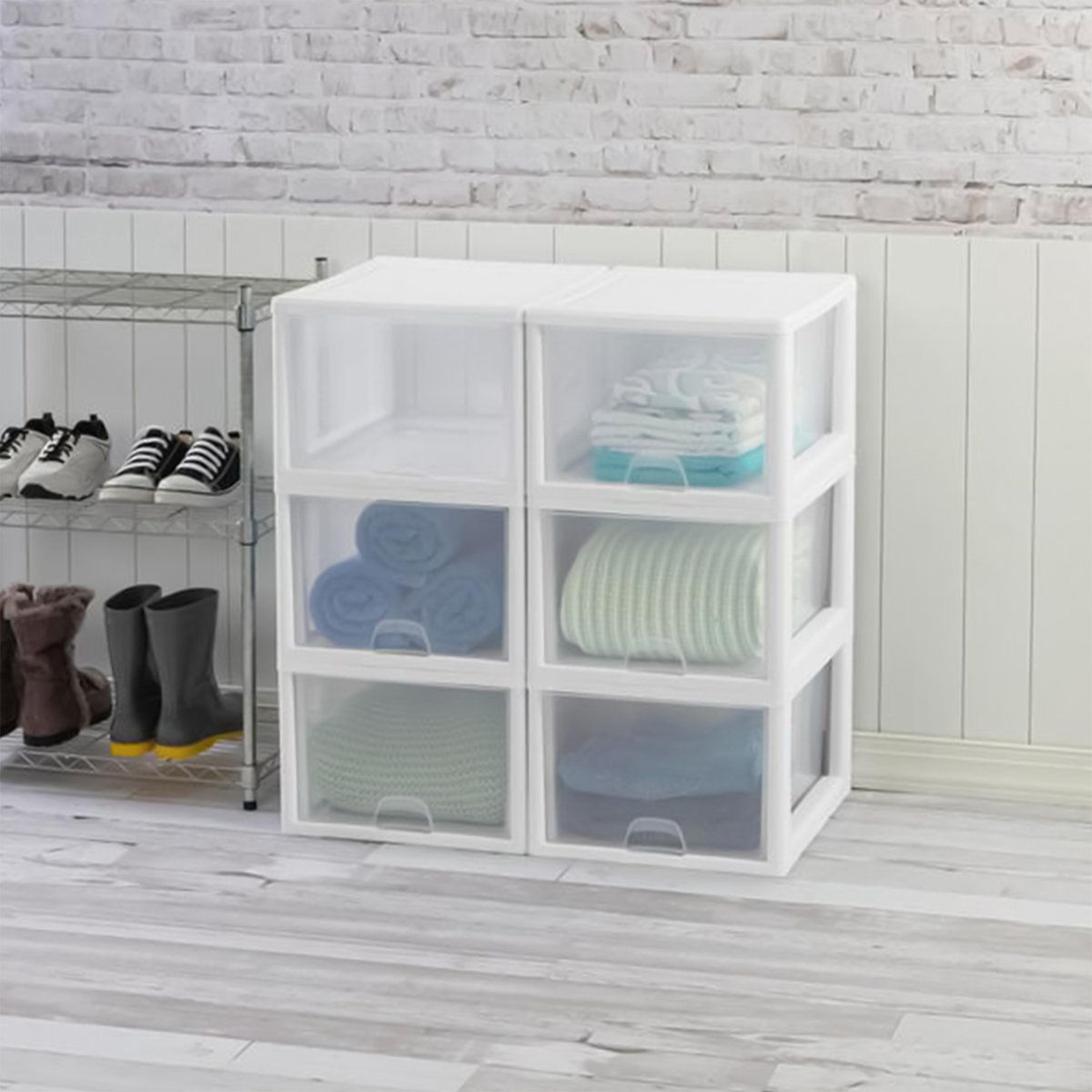 sterilite 10 pack stackable storage drawers clear closet organizer 16 qt and 27 qt