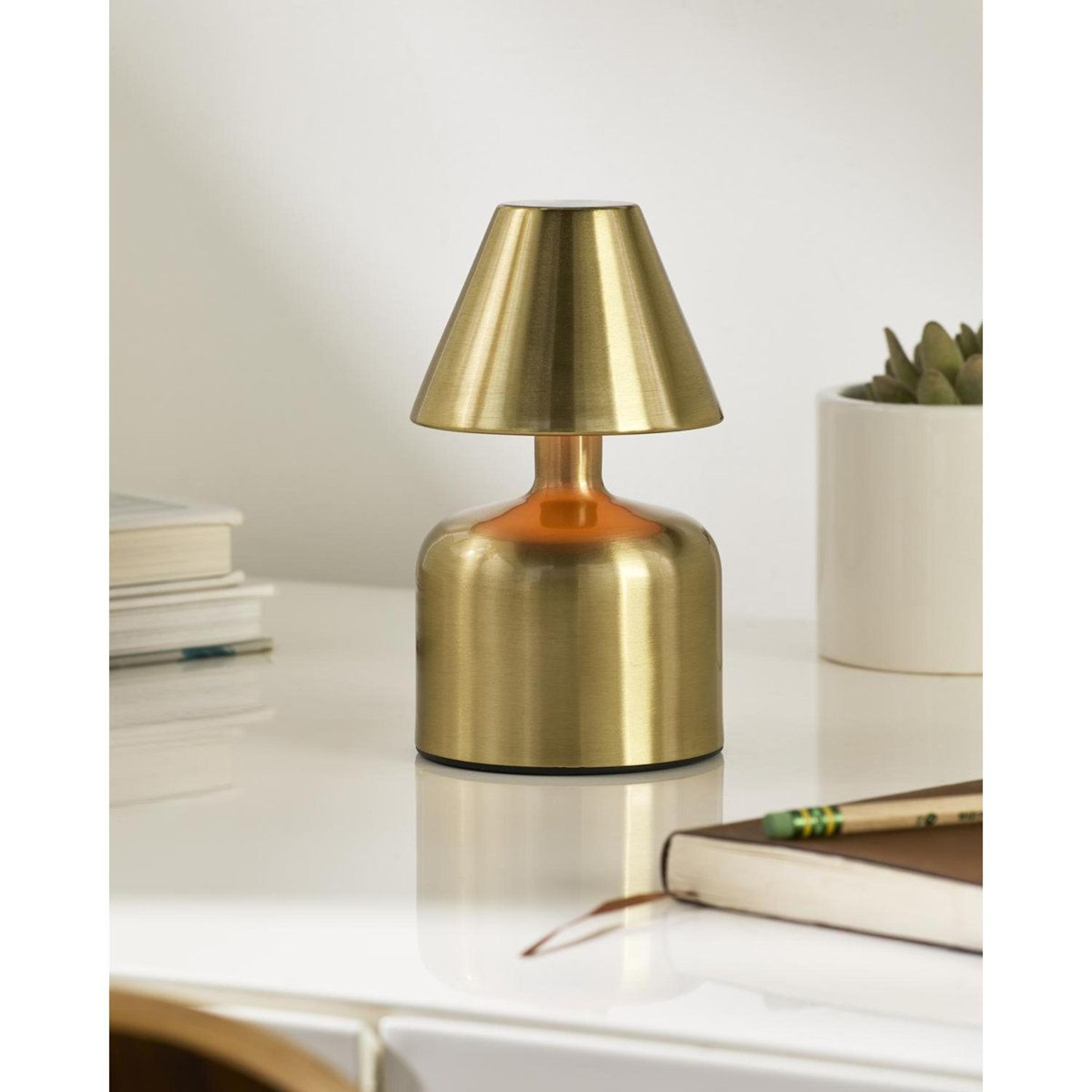 remy cordless led table lamp gold dimmable accent light