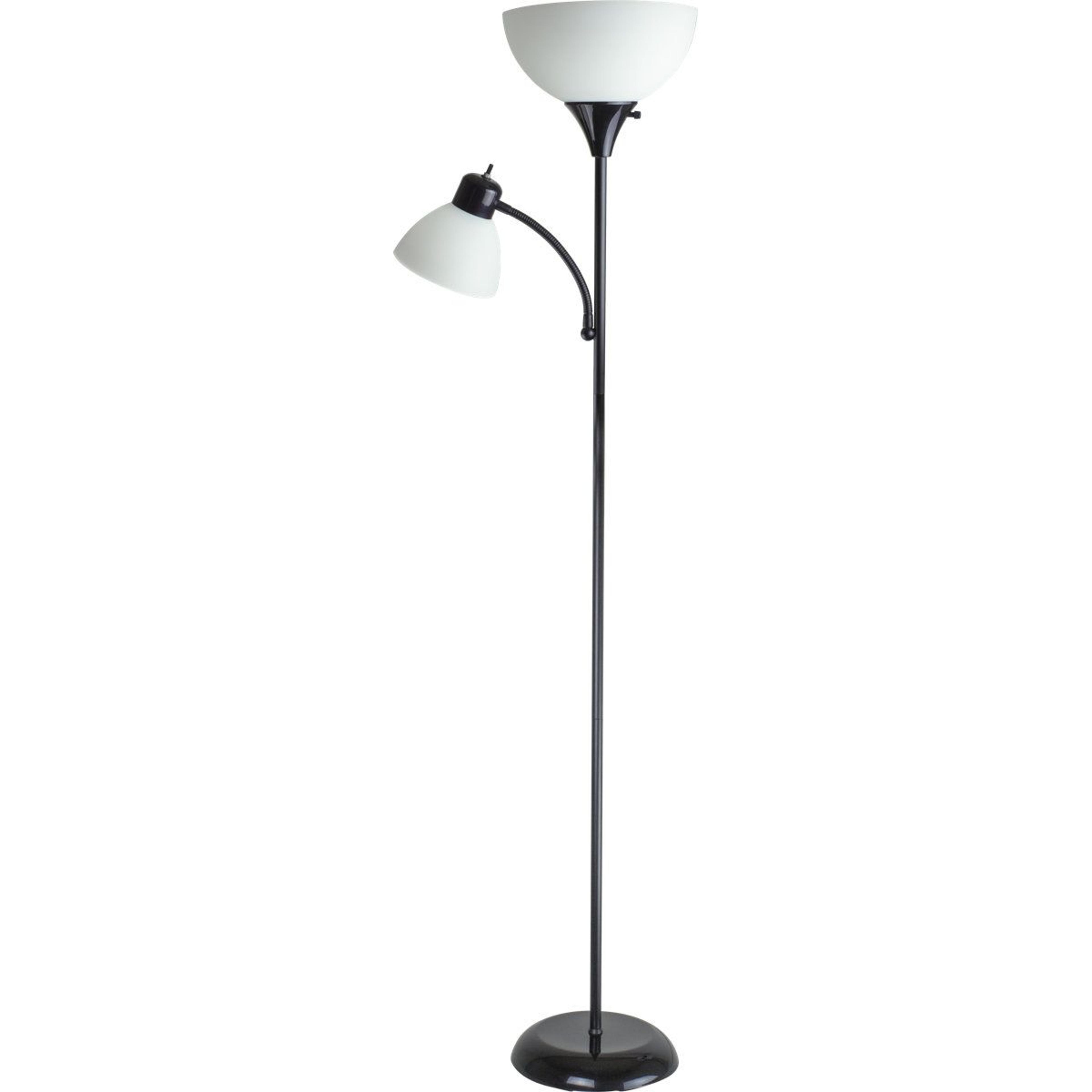 kamer 71 inch black torchiere floor lamp with reading light