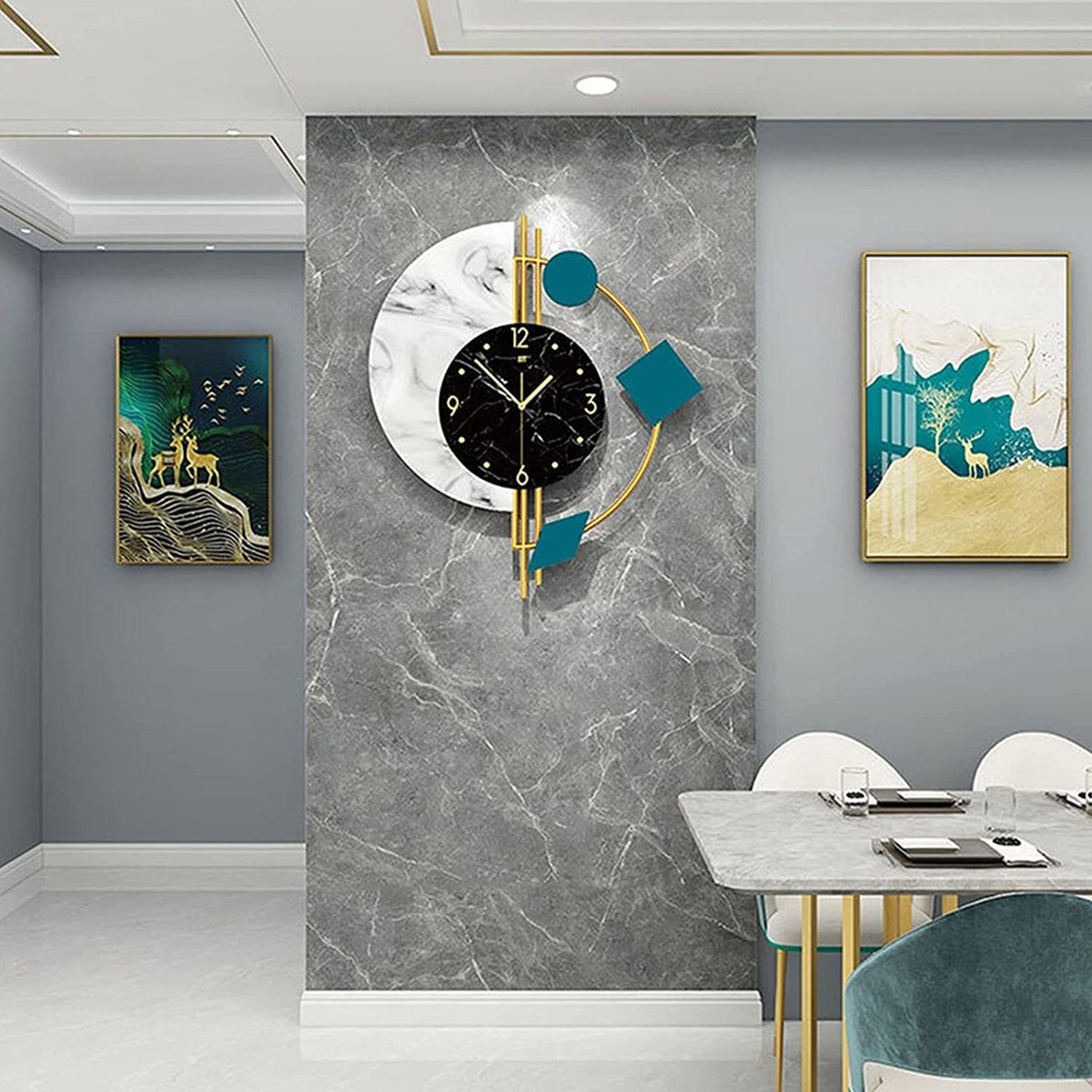 modern wall clock silent metal clock with arabic numerals