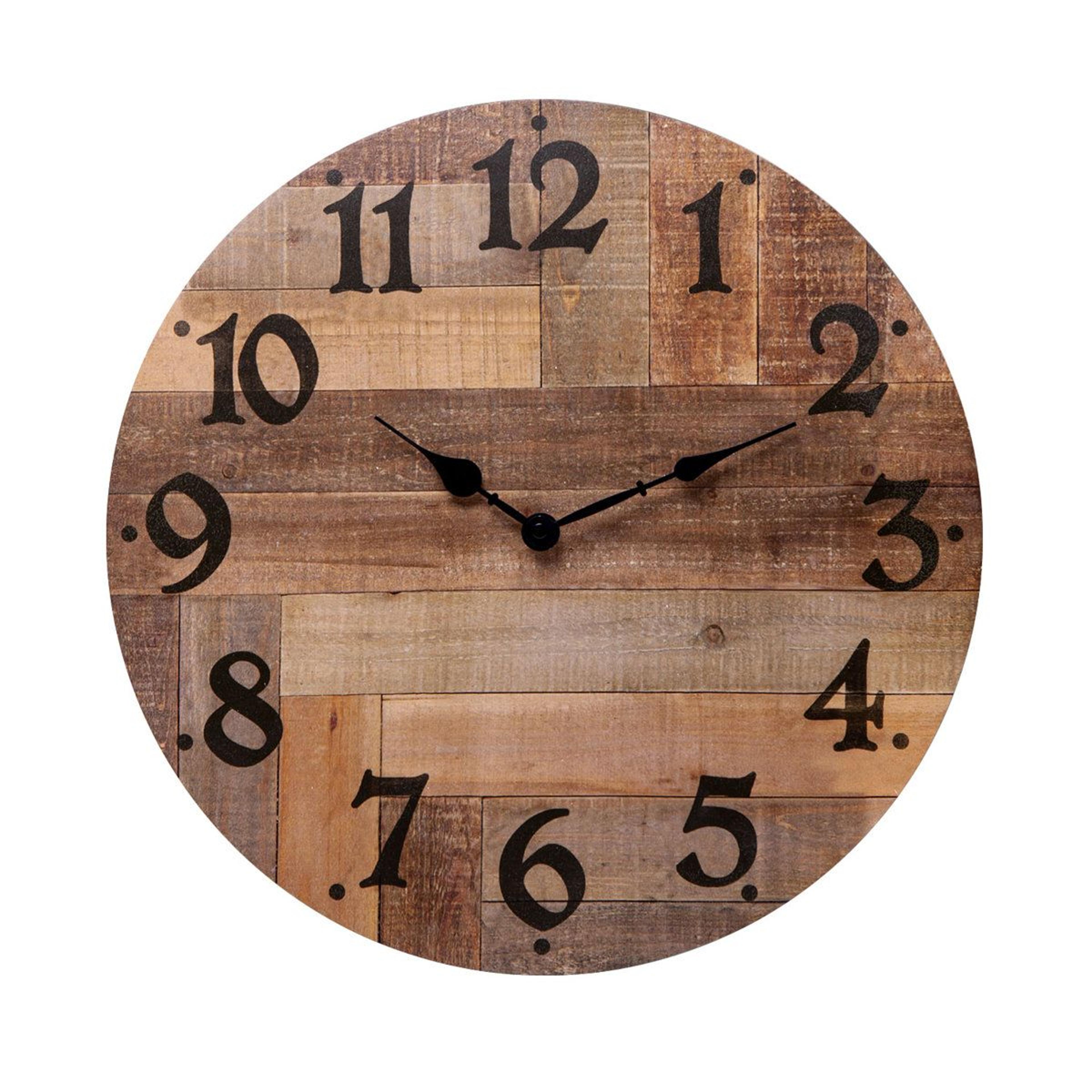 milliner rustic farmhouse wall clock large wooden look non ticking clock