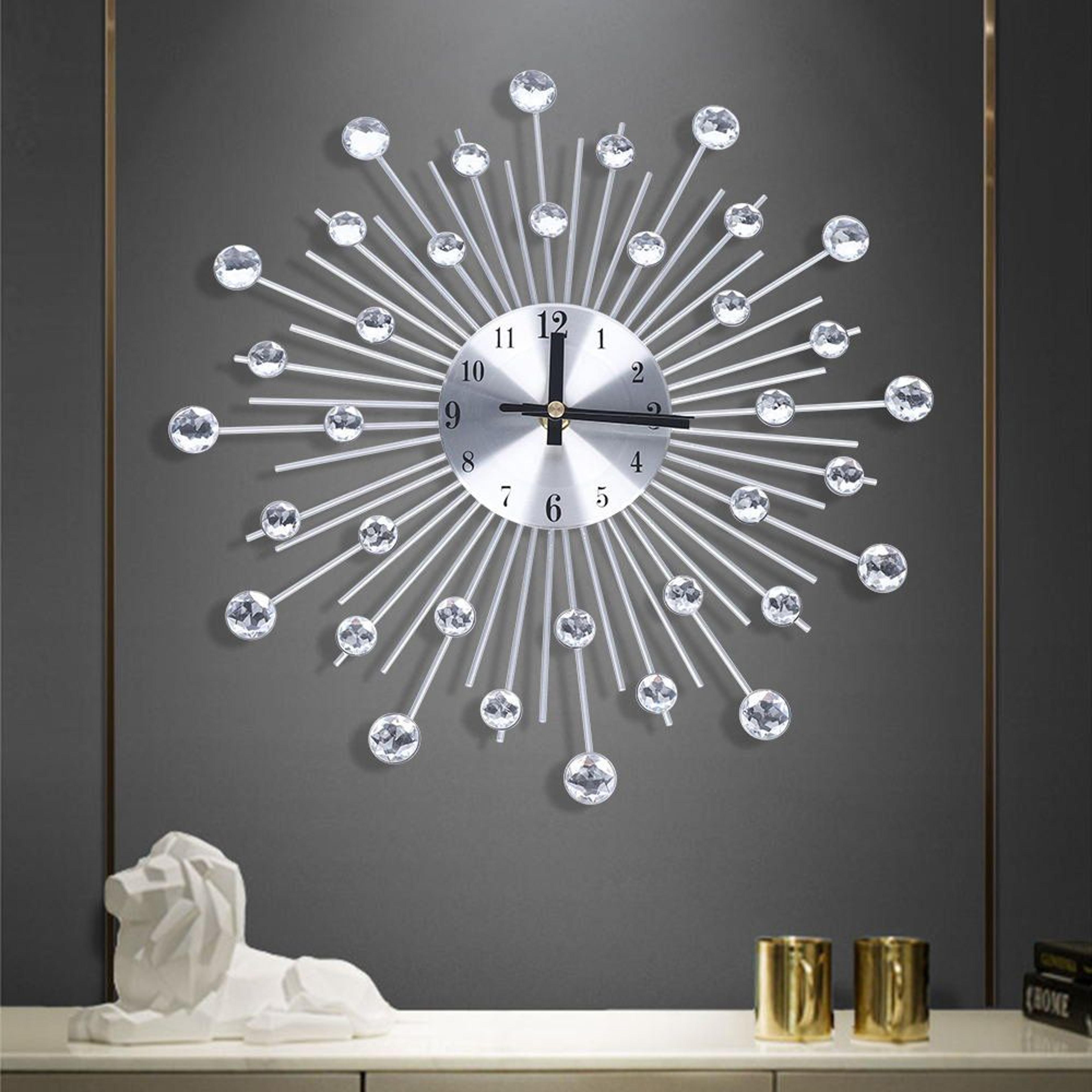 clarince modern metal wall clock with silent quartz movement