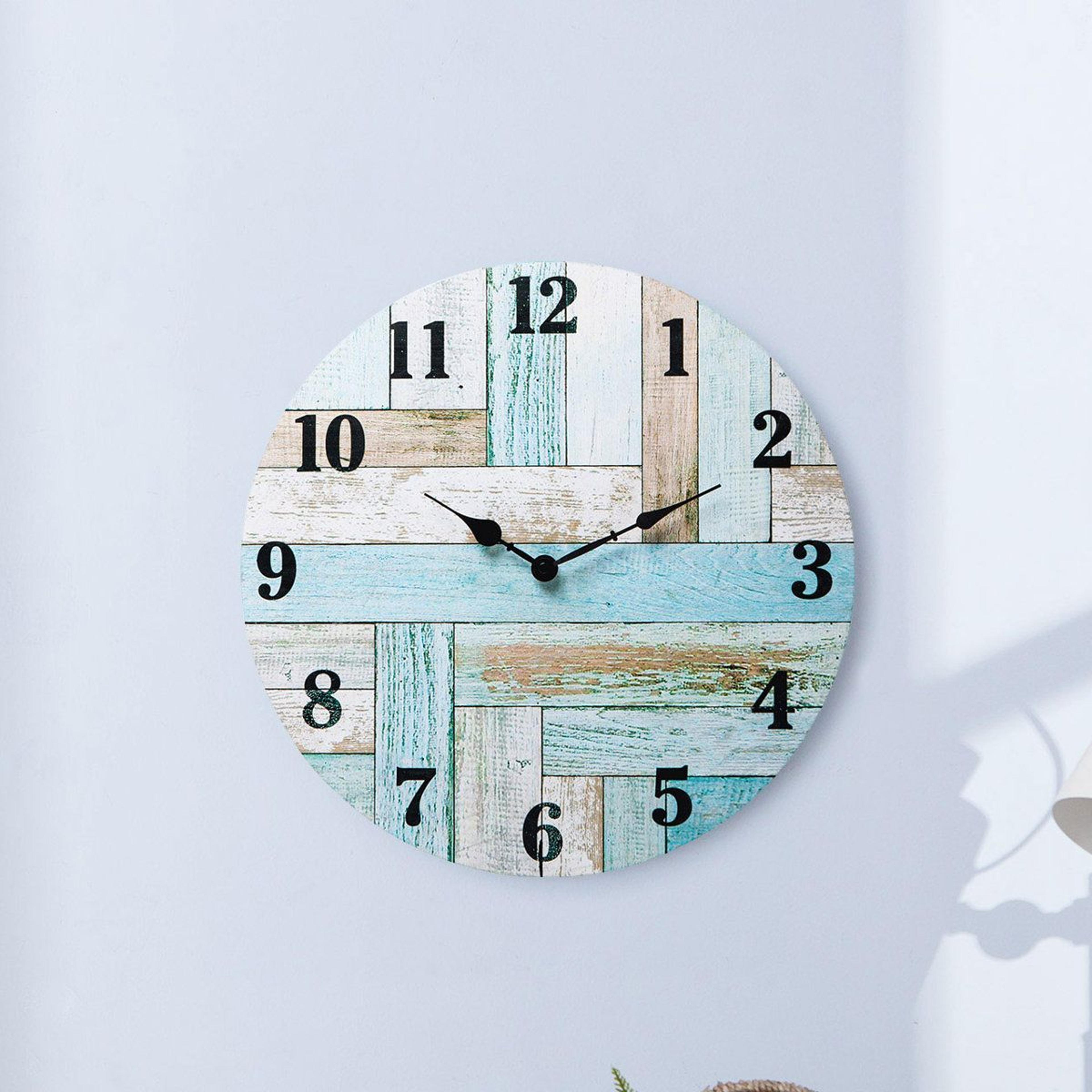 wincott 15.75 inch farmhouse wall clock rustic shiplap wood clock