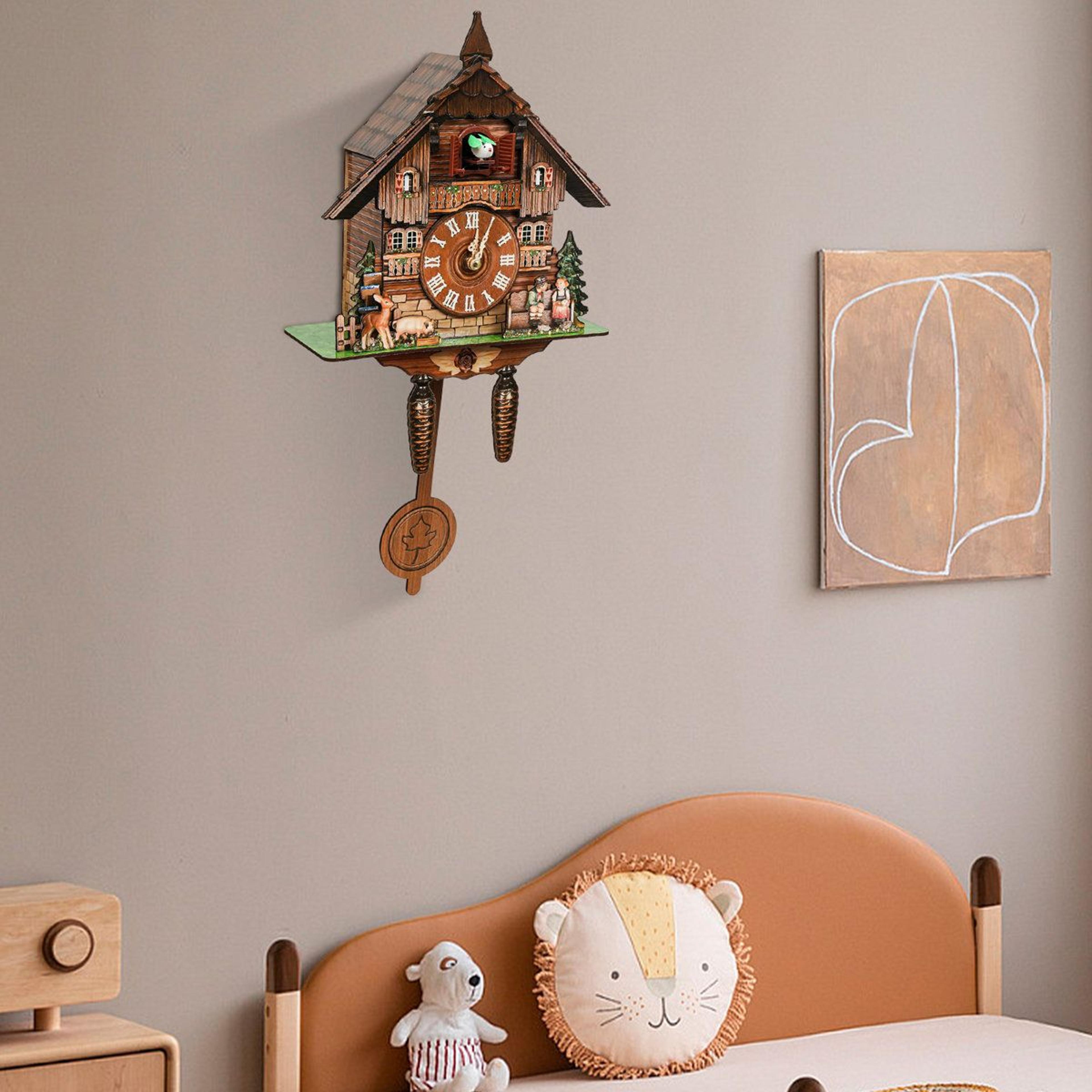 vintage cuckoo wall clock with hourly chime decorative mdf wall clock