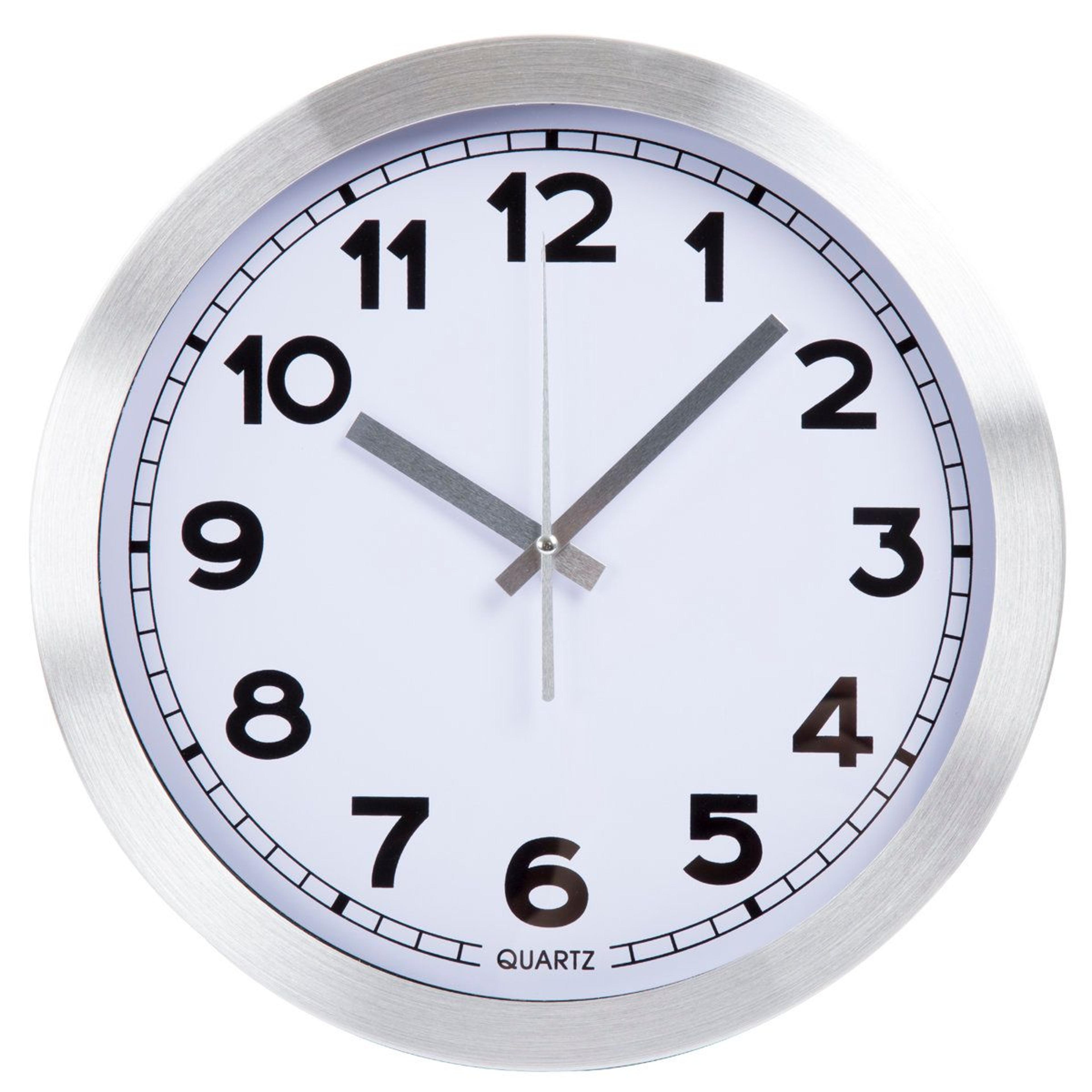 12 inch wall clock brushed aluminum modern wall clock with glass face