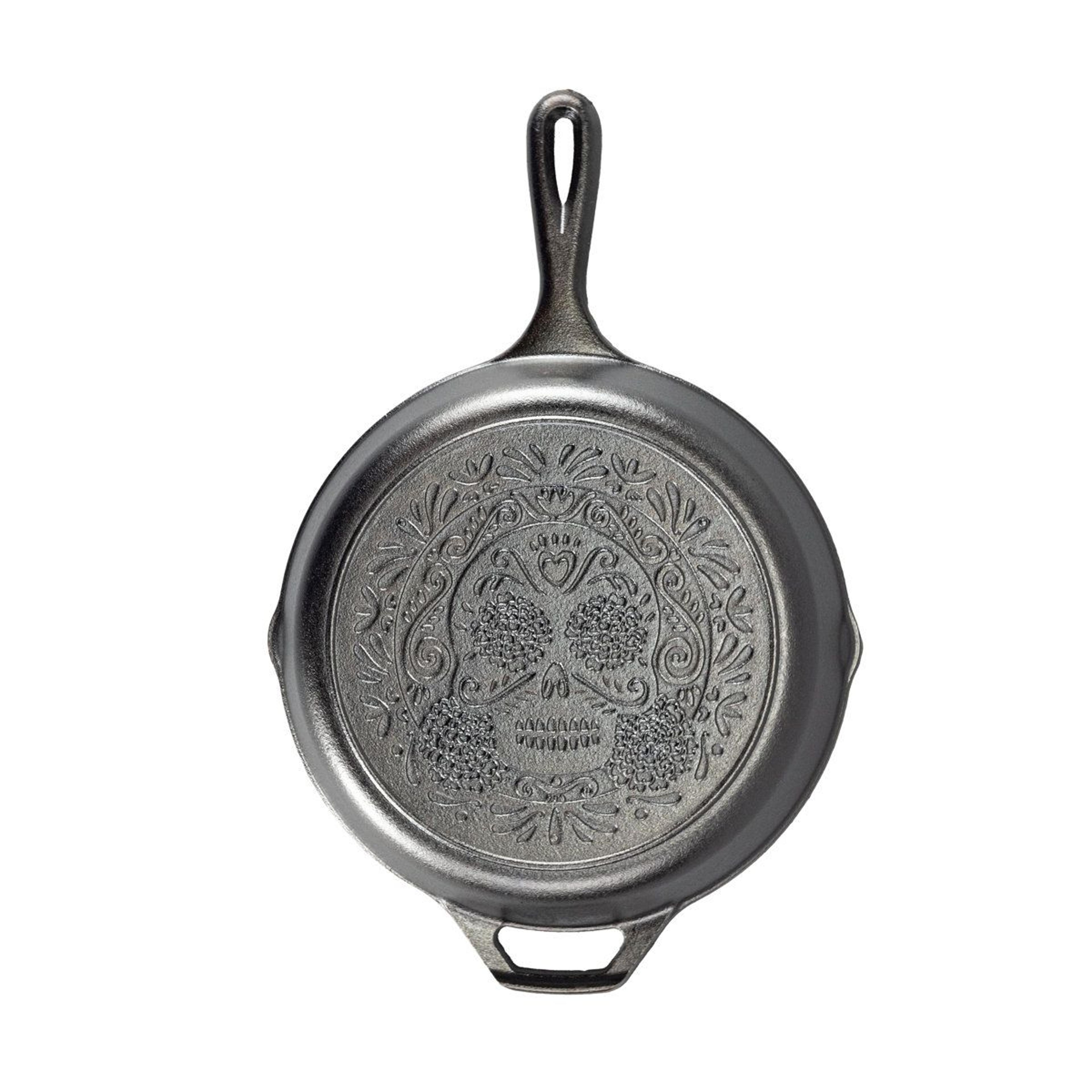 lodge 10.25 inch cast iron skillet sugar skull pre seasoned cookware