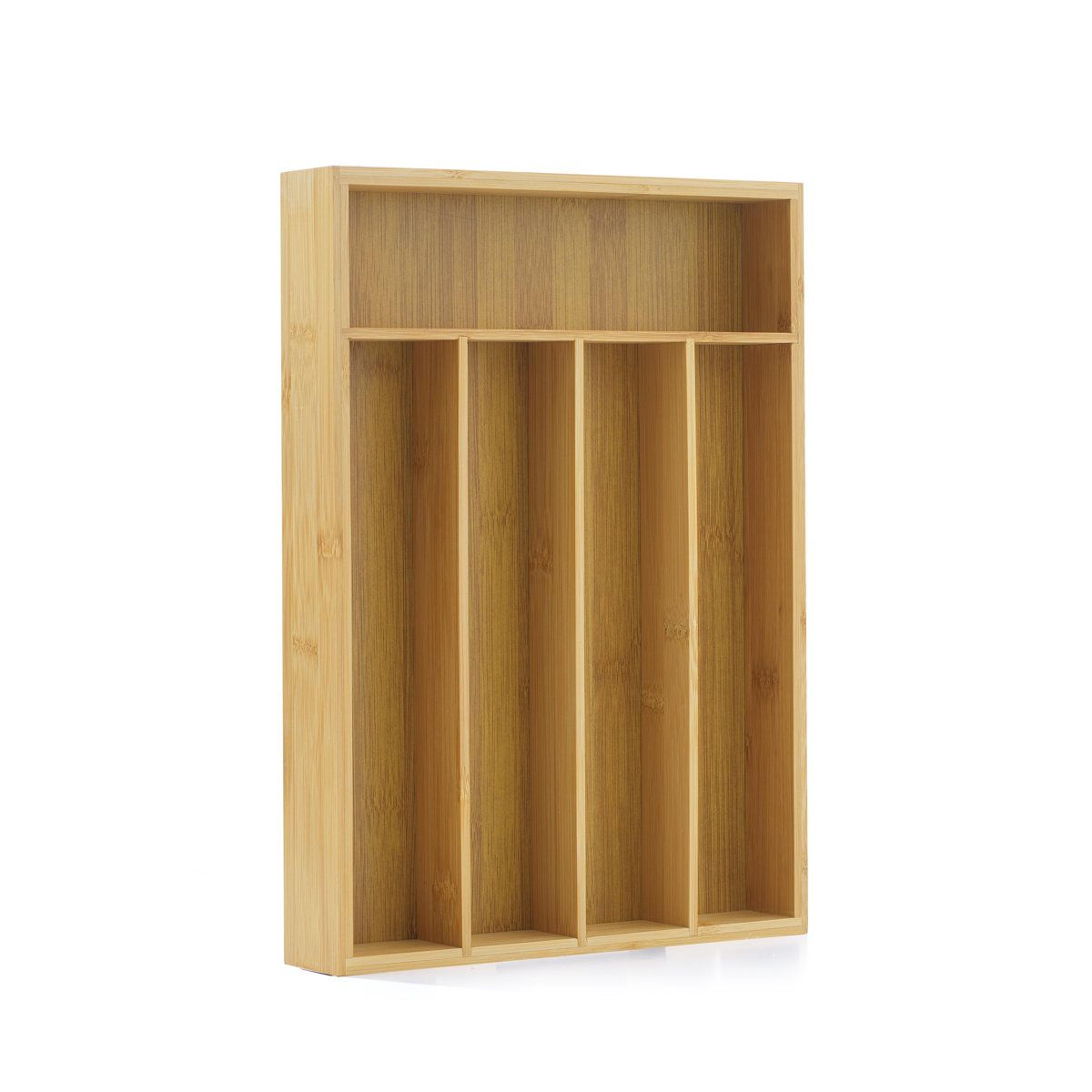 joyjolt bamboo drawer organizer 5 slot silverware organizer and flatware tray