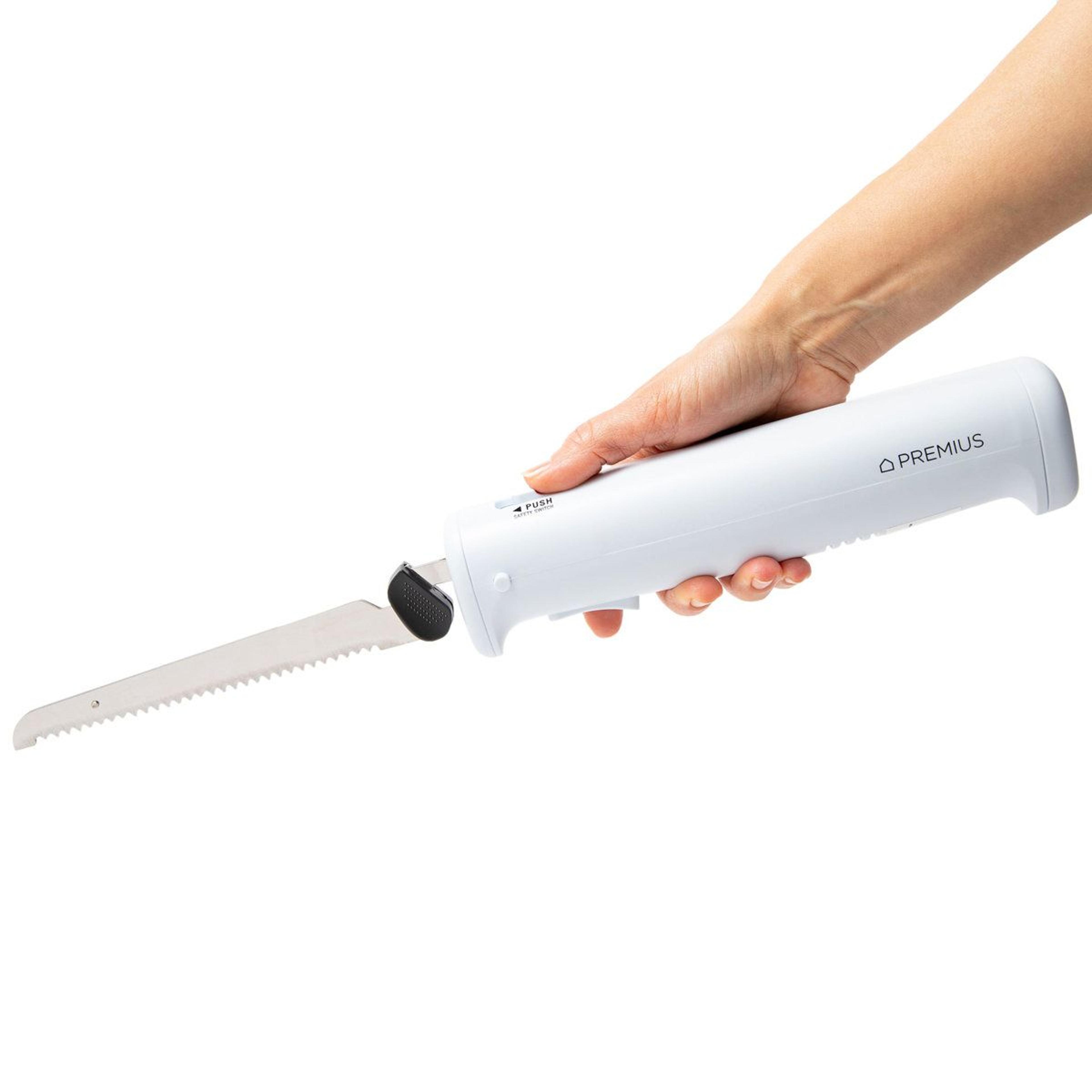 premius cordless electric knife rechargeable electric carving knife with serrated stainless steel blade